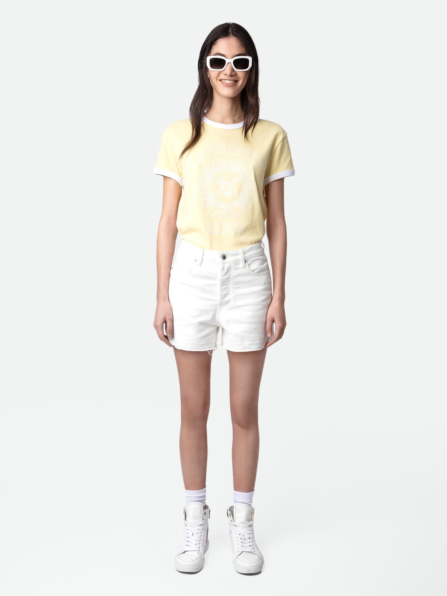 T-shirt Walk University t-shirt jaune femme