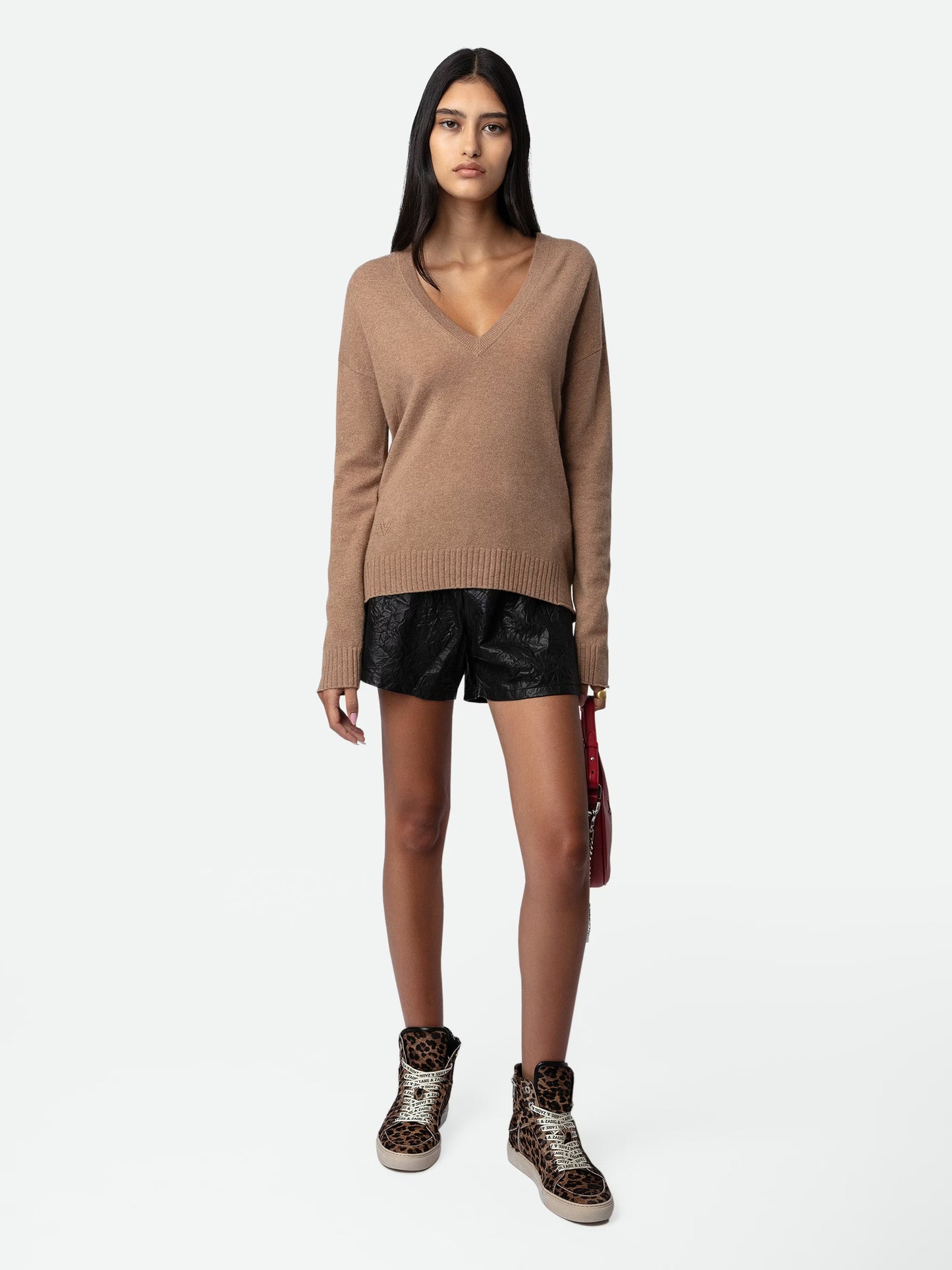 Pull Vivi Patch Cachemire pull marron femme
