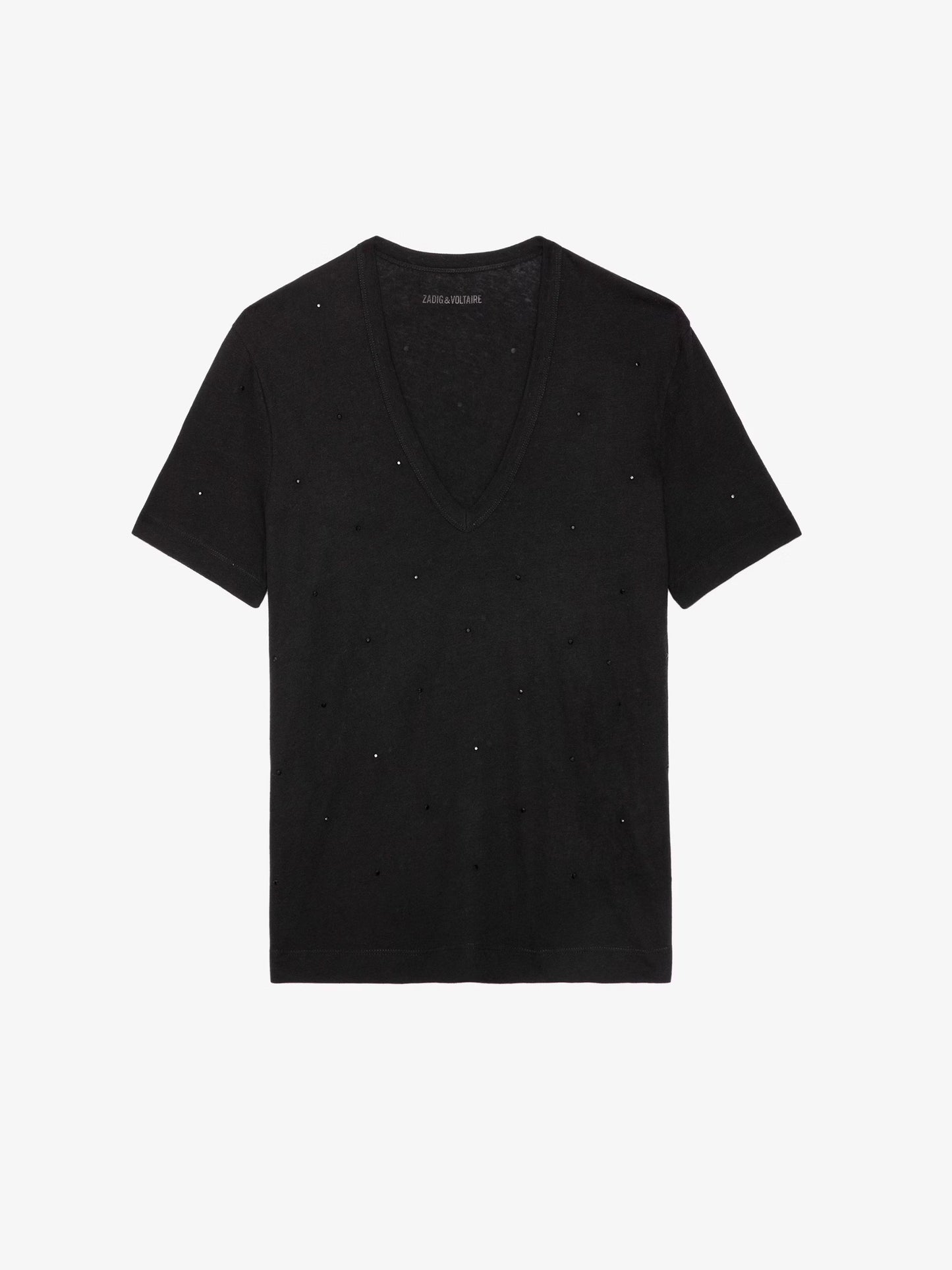T-shirt Wassa Strass t-shirt noir femme