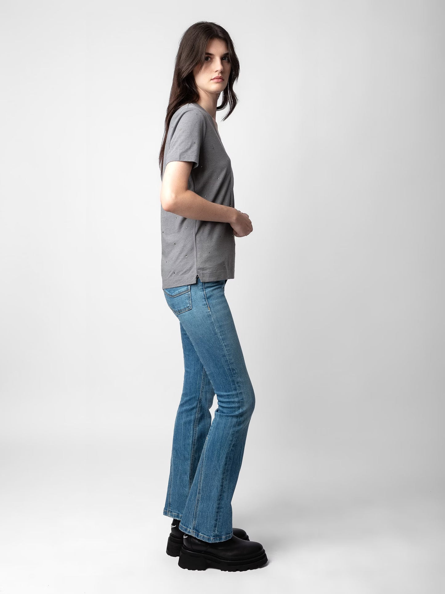 T-shirt Wassa Strass t-shirt gris femme