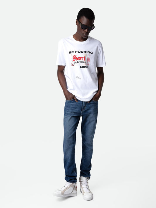 T-shirt Ted Photoprint t-shirt blanc homme