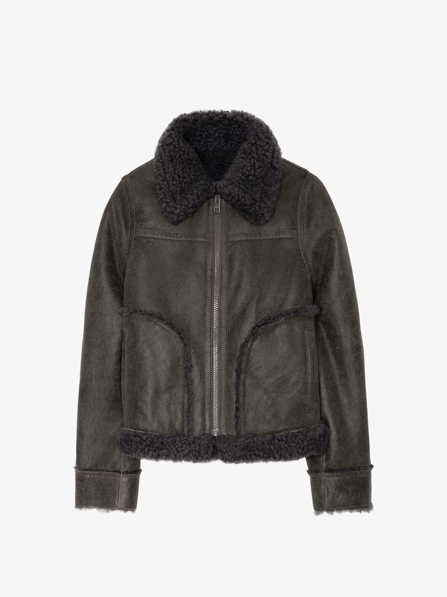 Blouson Kady Cuir blouson gris femme