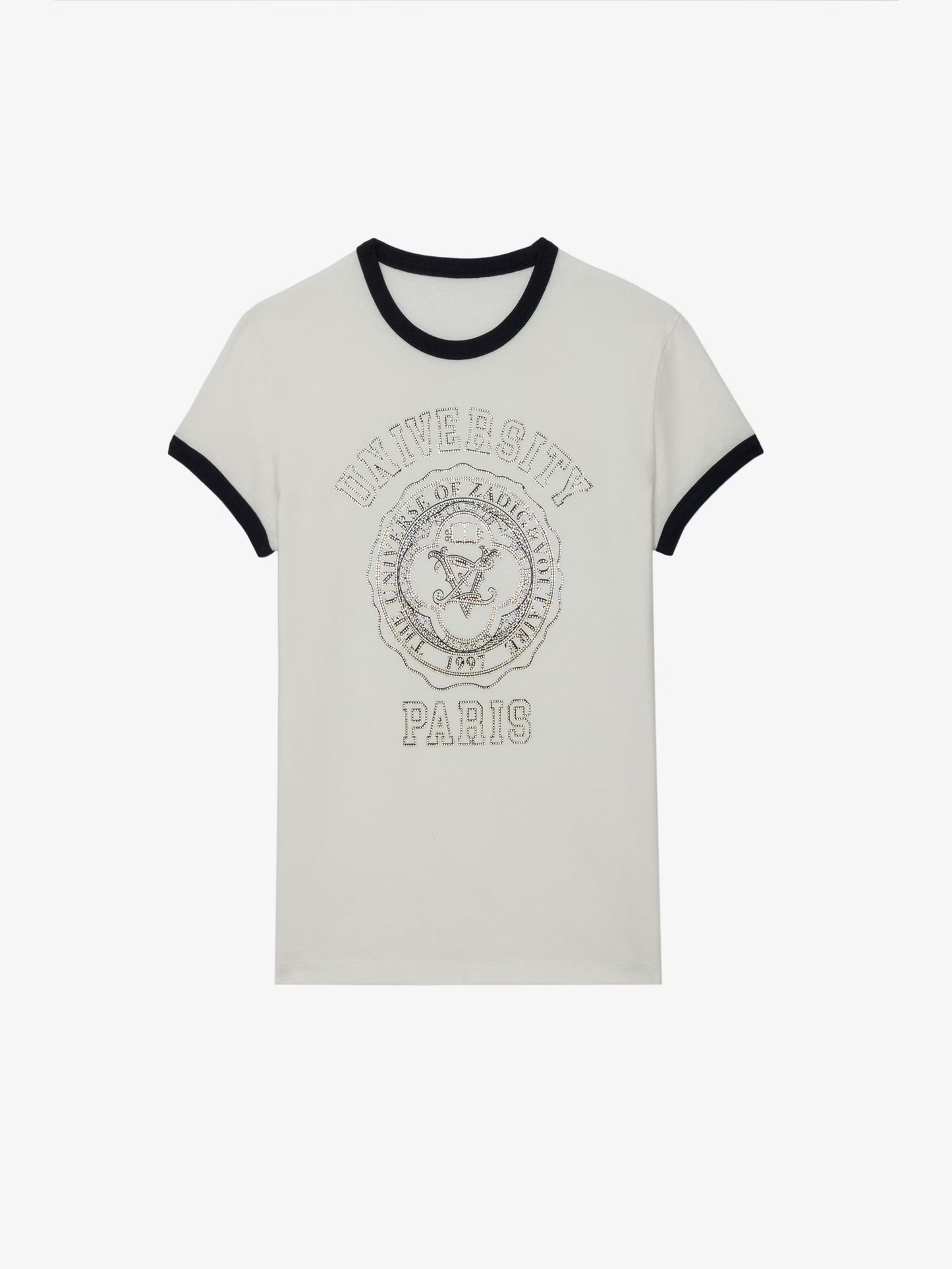 T-shirt Walk University Strass t-shirt blanc femme