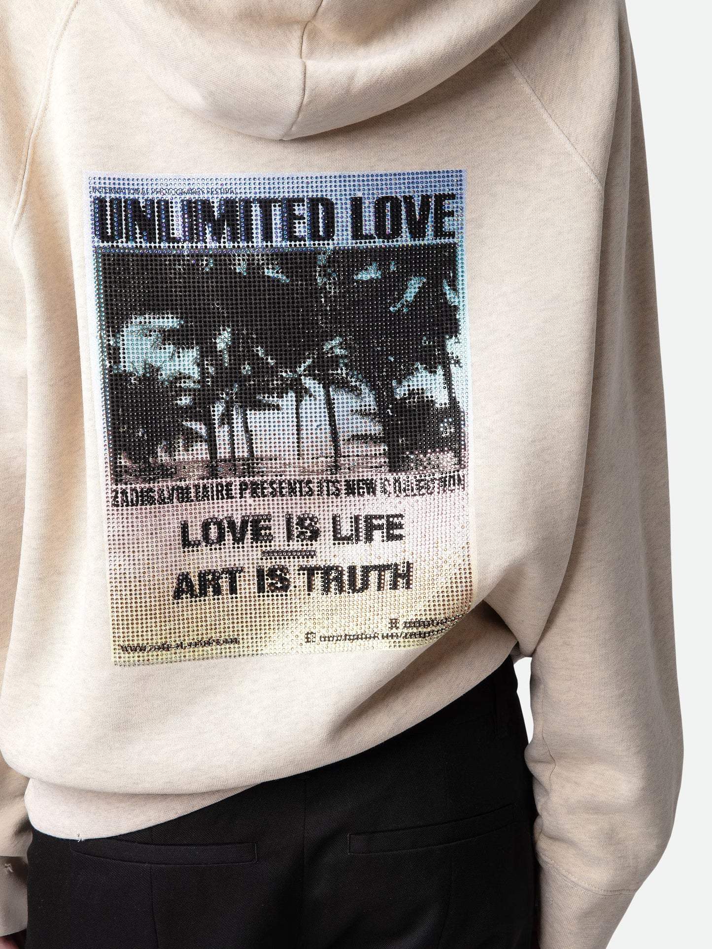 Sweatshirt Georgy Photoprint sweatshirt beige femme