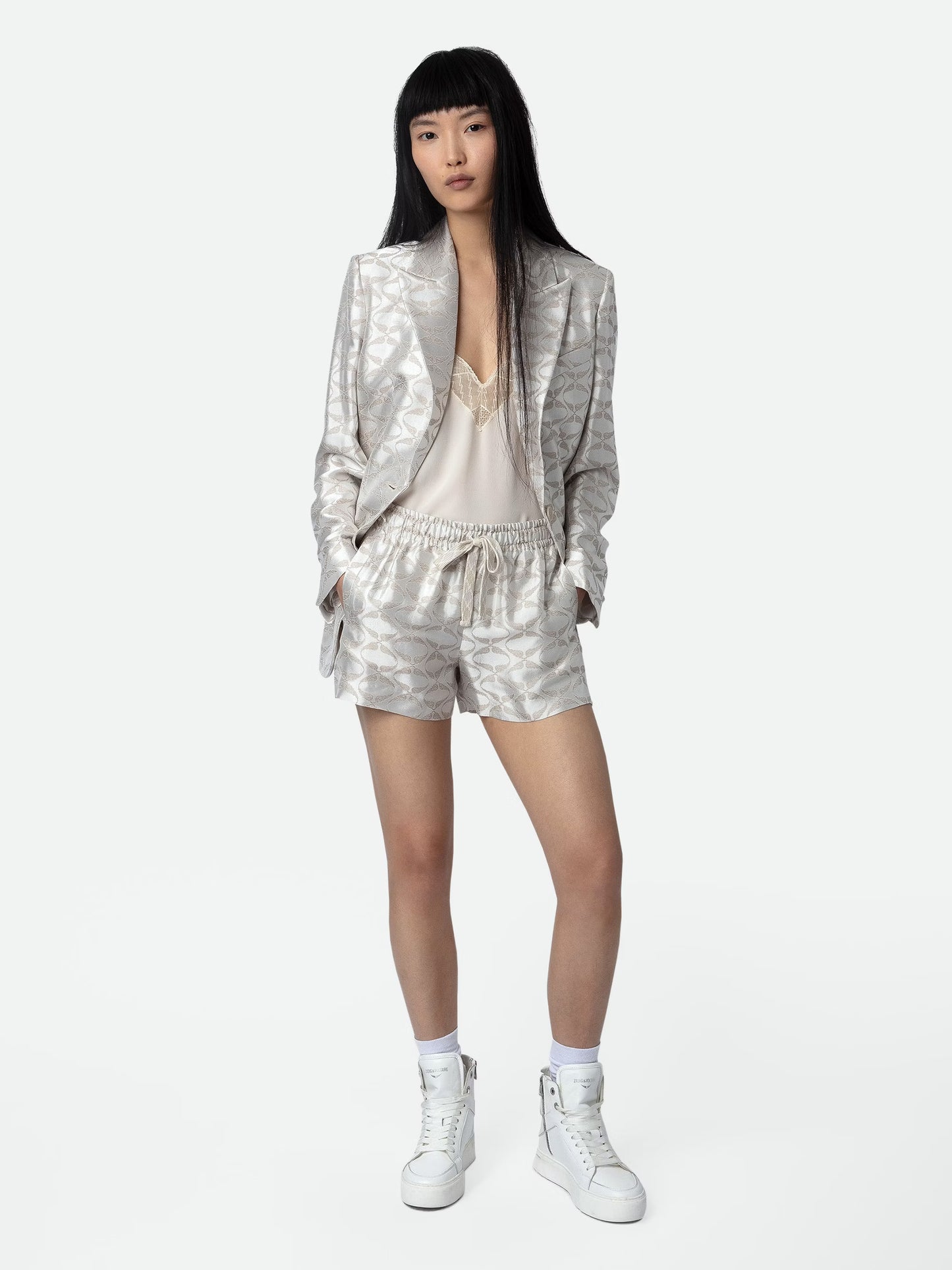 Short Paxi Wings Jacquard short beige femme