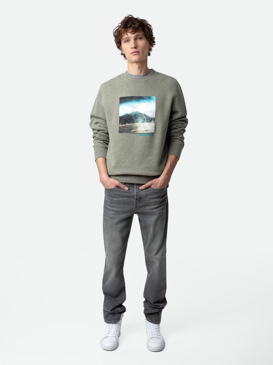 Sweatshirt Simba Photoprint sweatshirt kaki homme