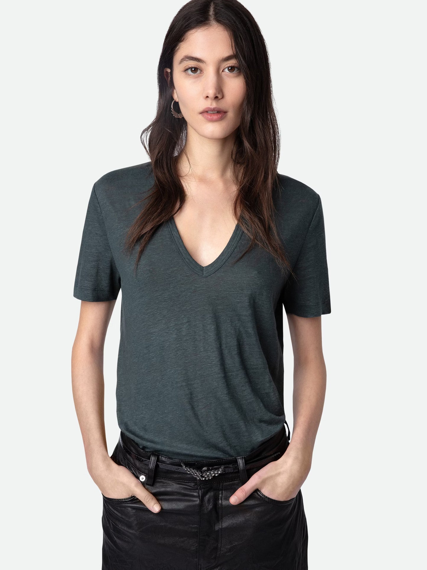 T-shirt Wassa Lin t-shirt gris femme