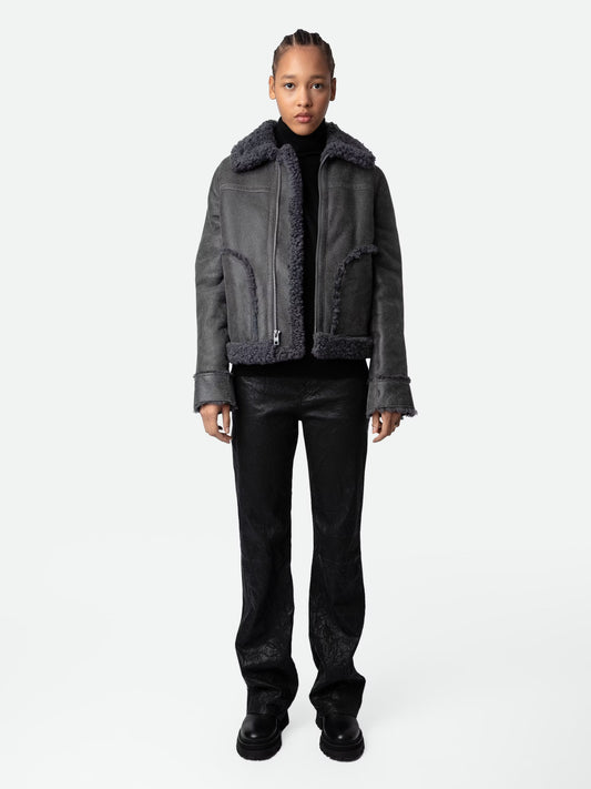 Blouson Kady Cuir blouson gris femme