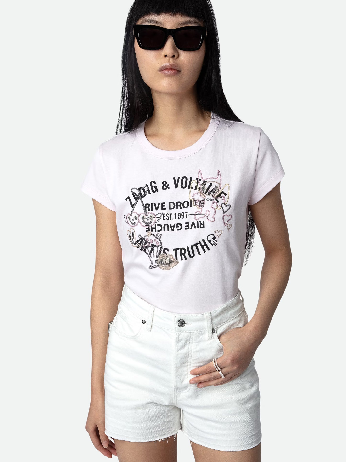 T-shirt Woop Blason t-shirt rose femme