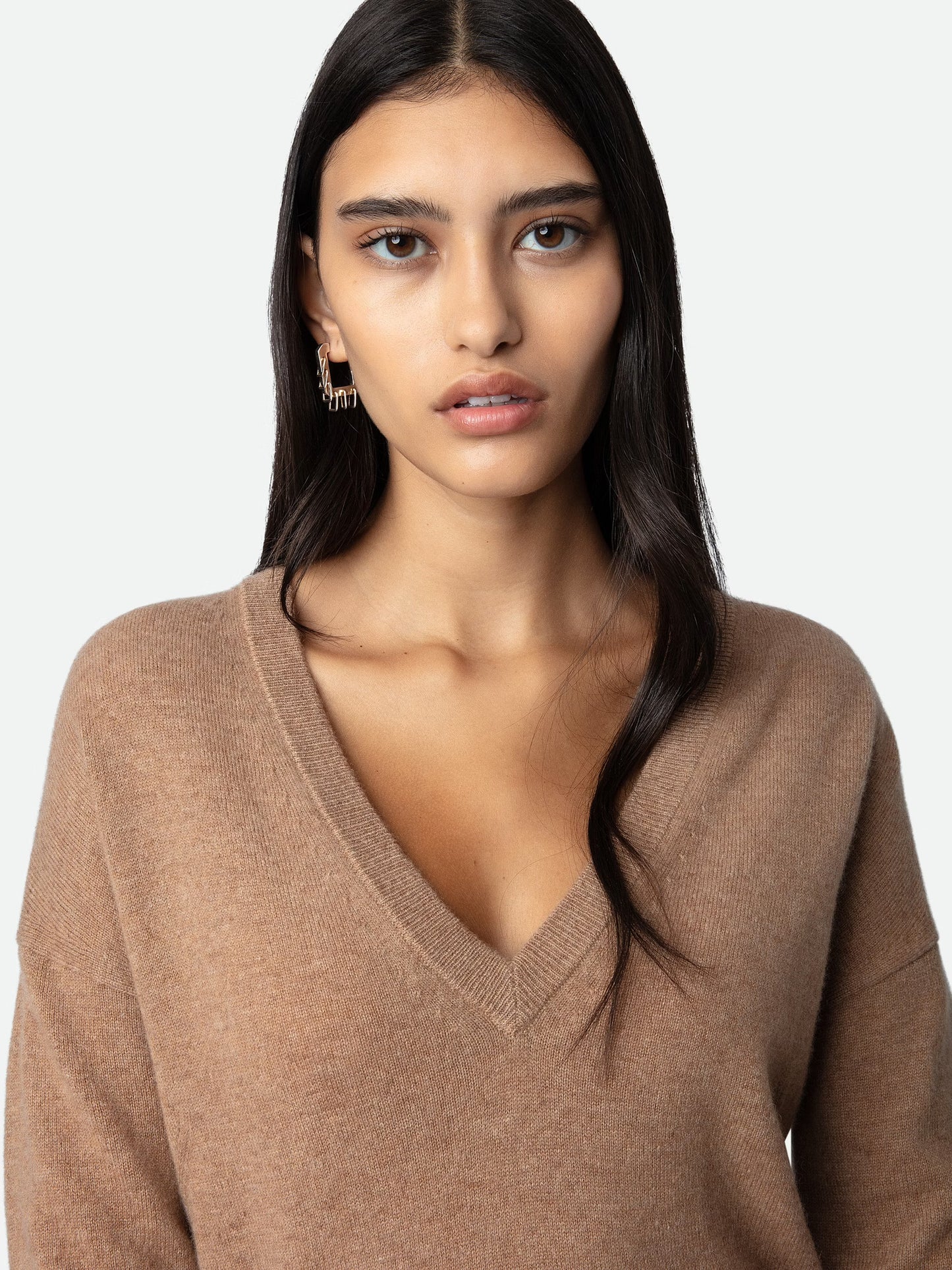 Pull Vivi Patch Cachemire pull marron femme