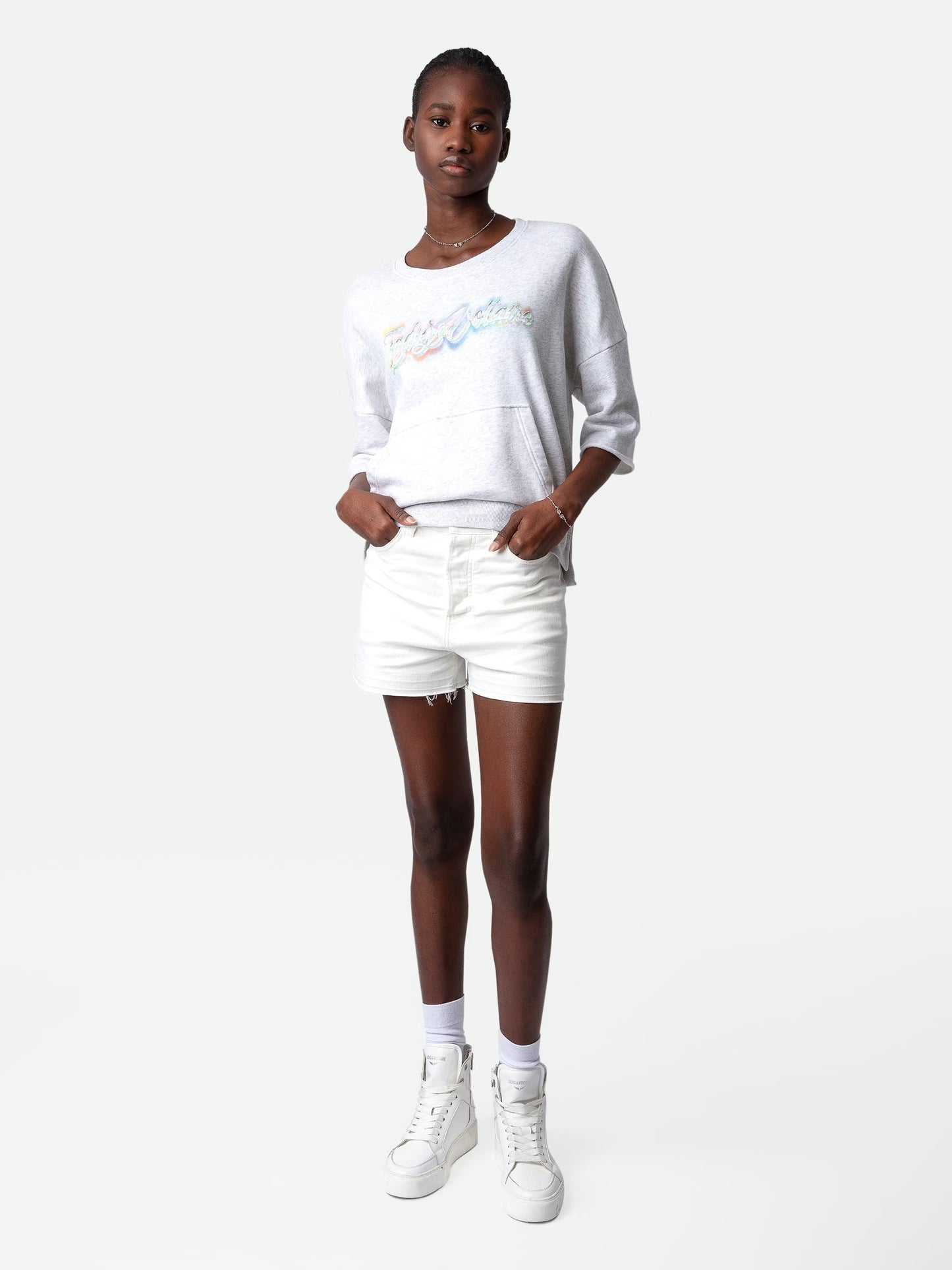 Sweatshirt Kaly sweatshirt gris femme