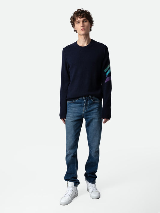 Pull Kennedy Cachemire pull bleu homme