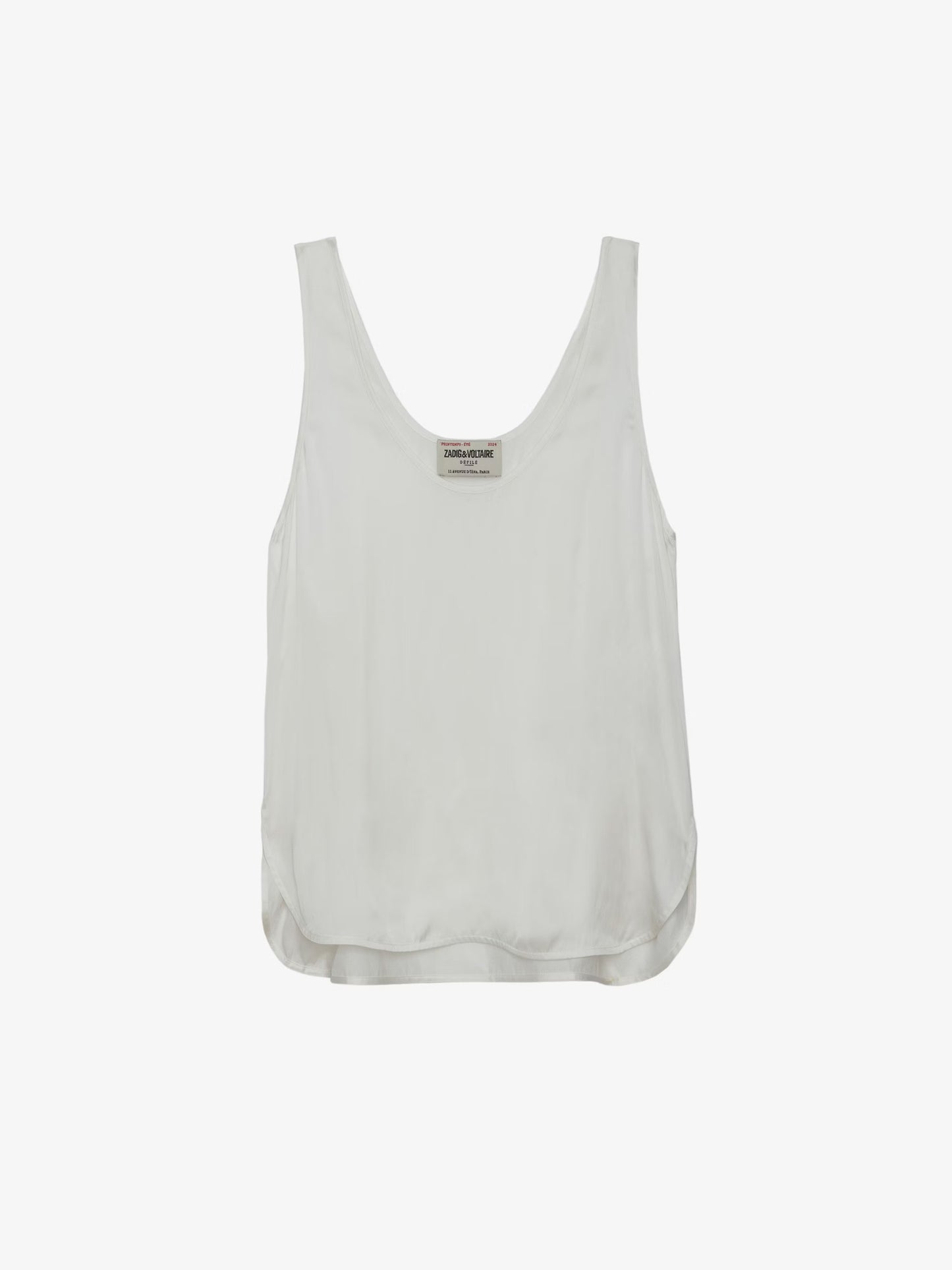 Top Carys Satin haut blanc femme