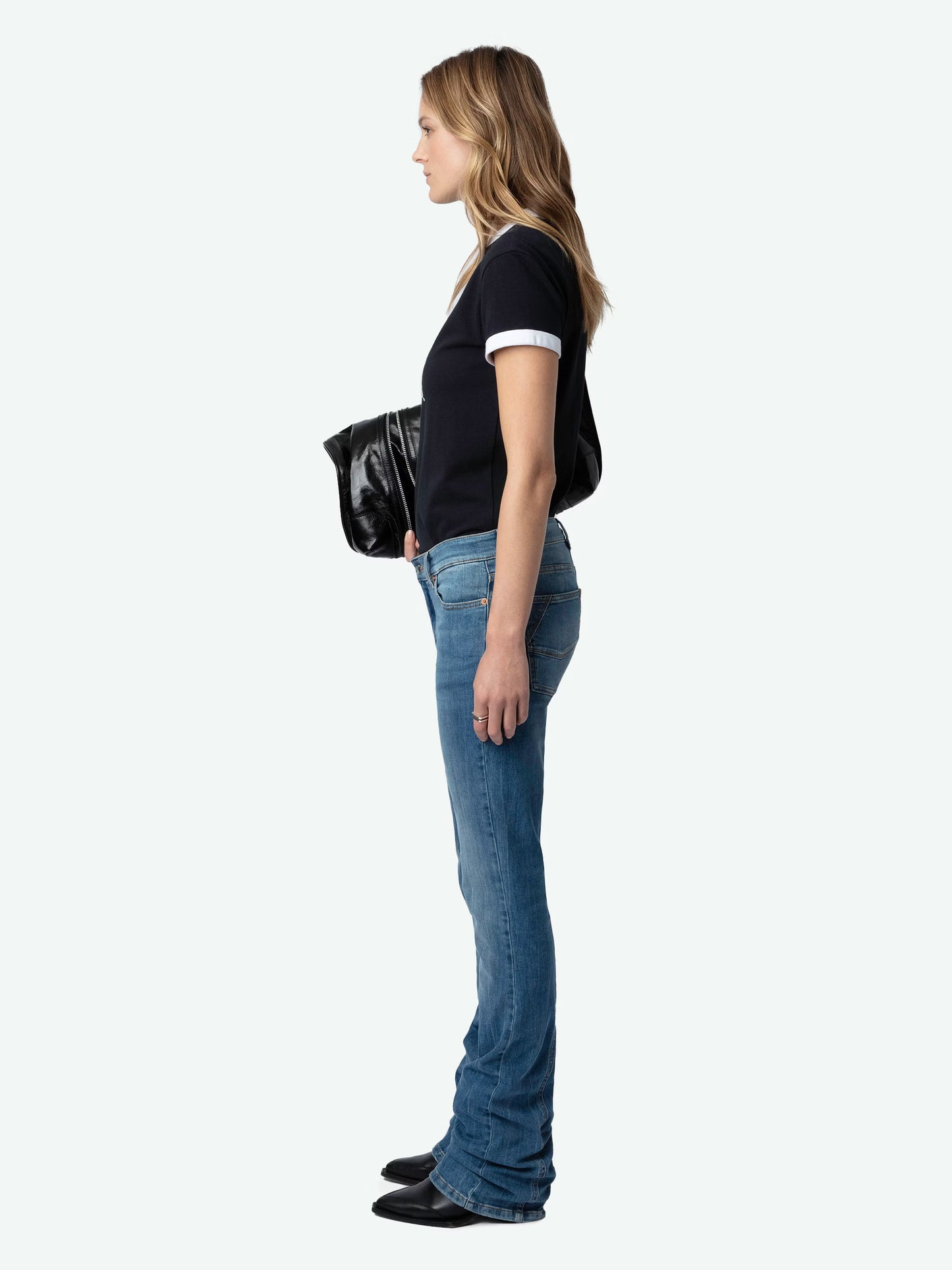 T-shirt Walk Blason Strass t-shirt noir femme
