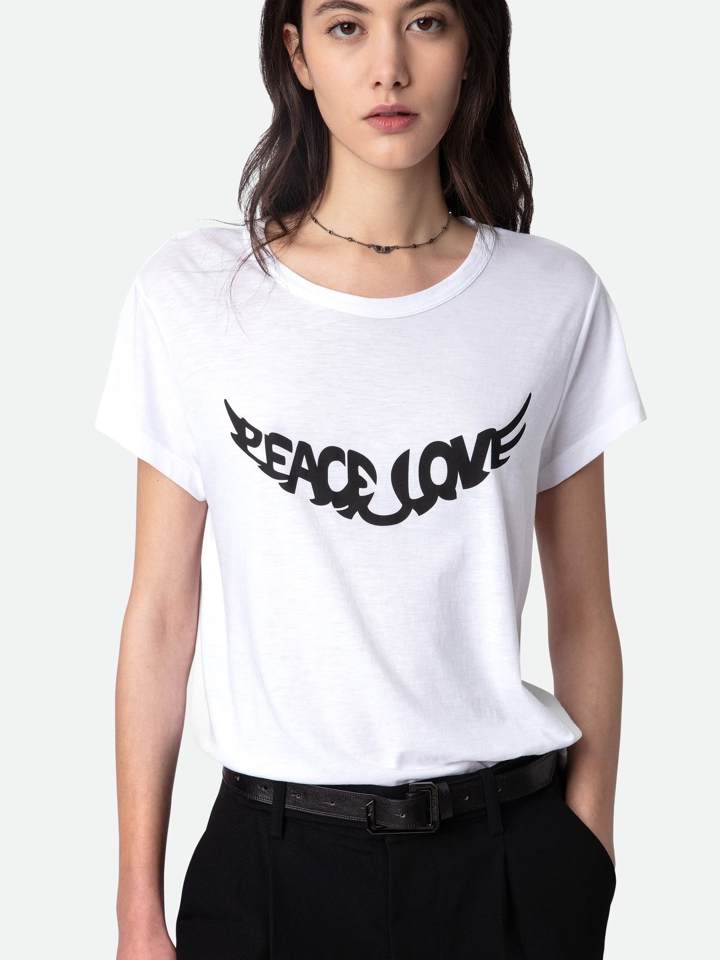 T-shirt Woop Peace & Love Wings t-shirt blanc femme