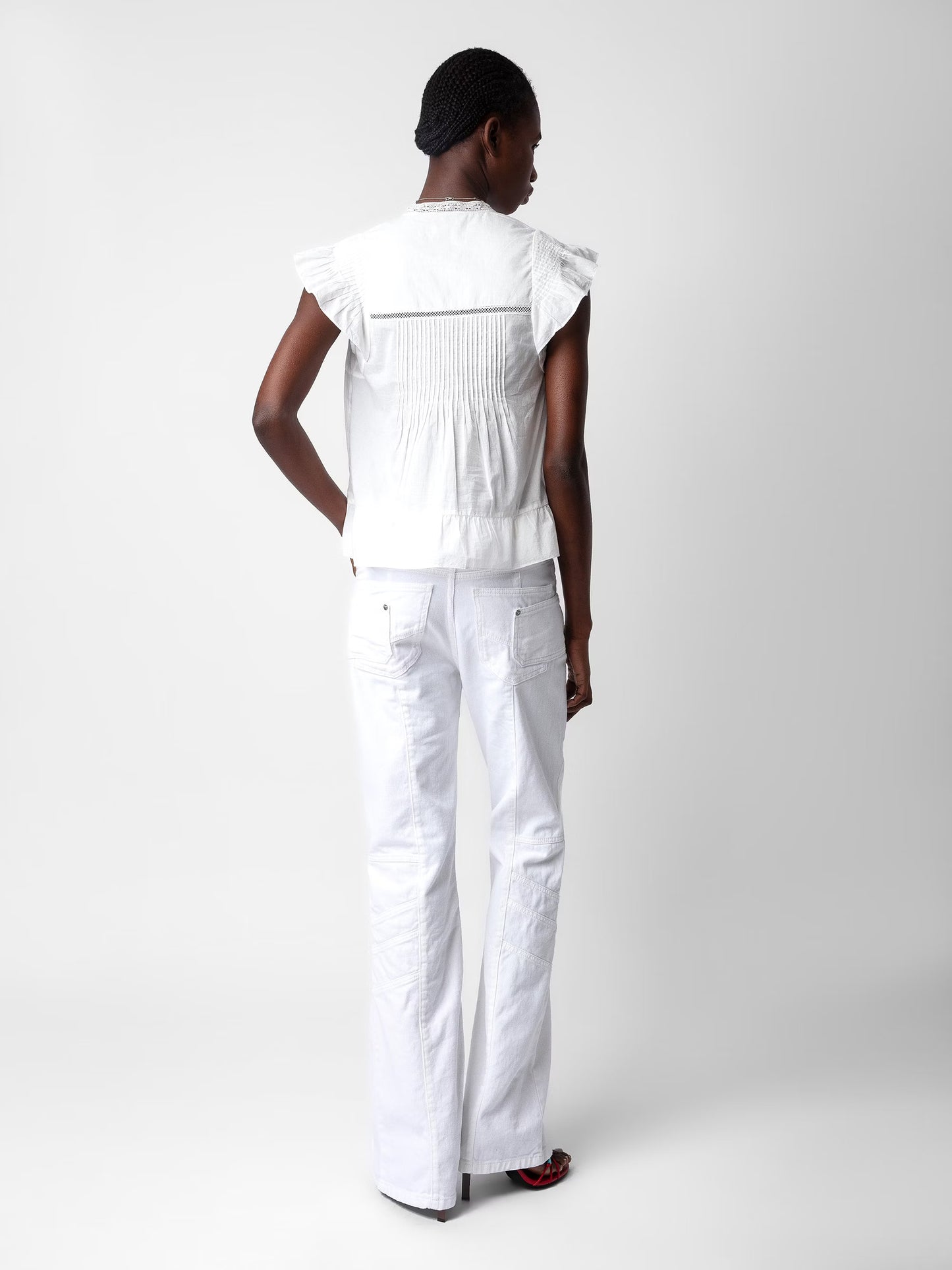 Top Tolded haut blanc femme