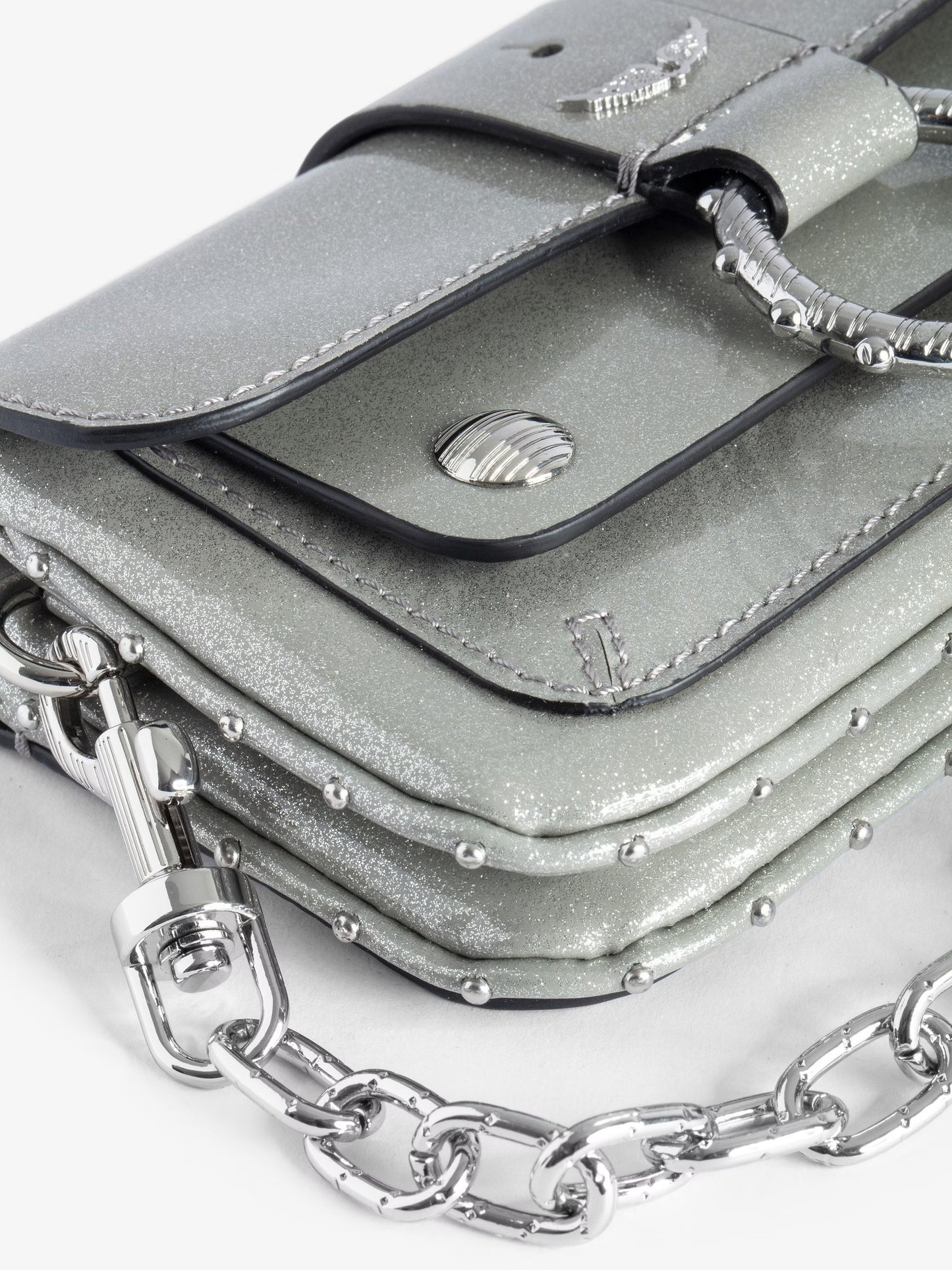 Sac Kate Wallet Métallisé mini sac argent femme