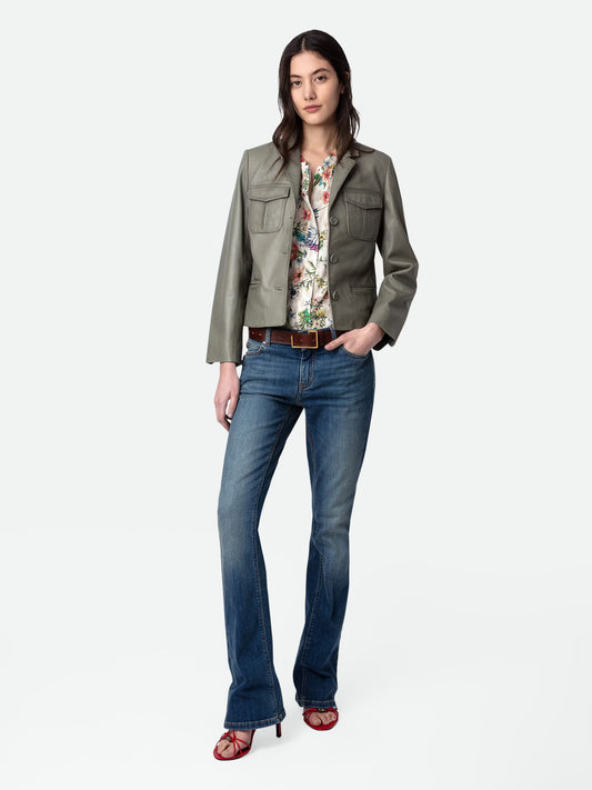 Blouson Liams Cuir blouson gris femme