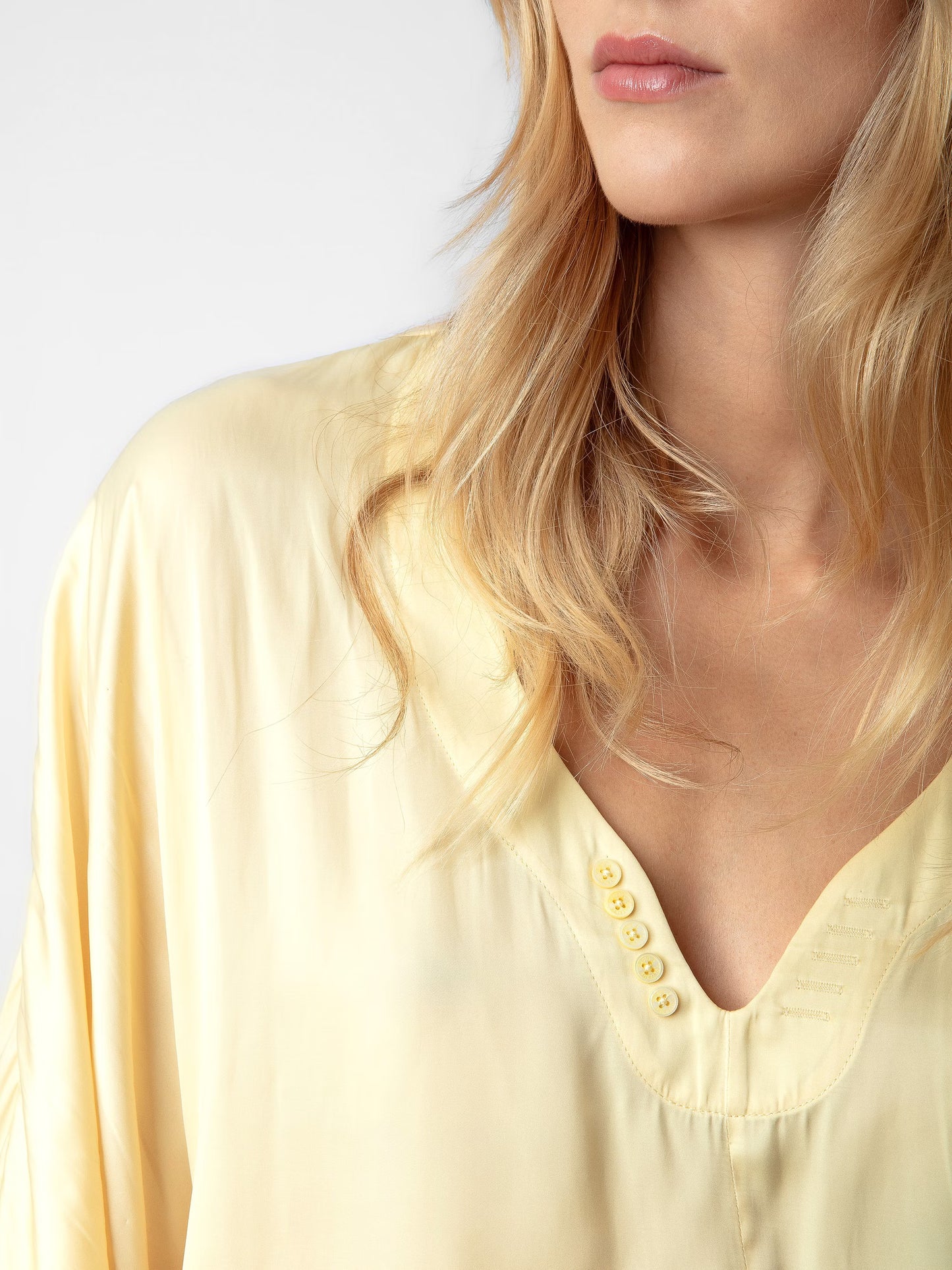 Blouse Tonastir Satin chemise jaune femme