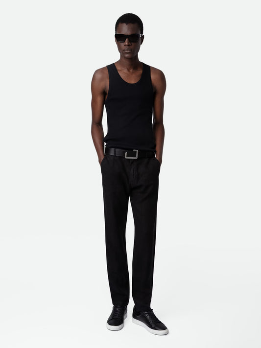 Pantalon Pierce Lin pantalon noir homme