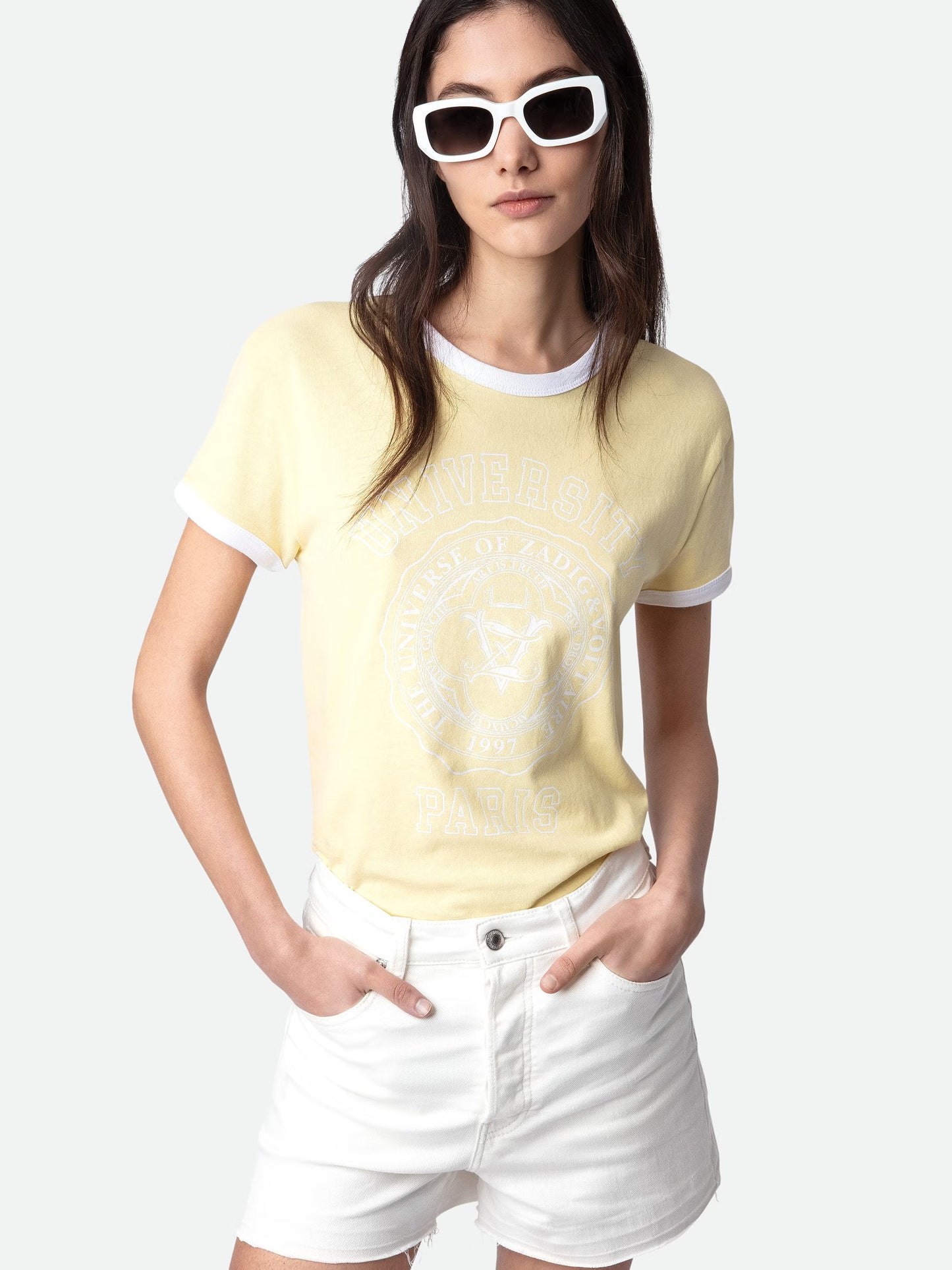 T-shirt Walk University t-shirt jaune femme