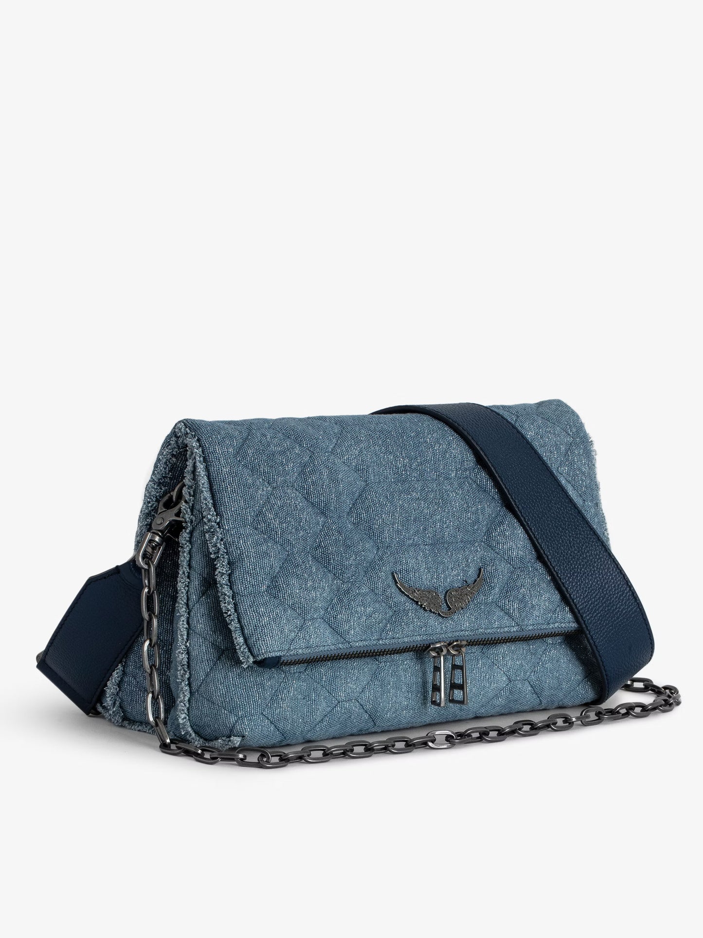 Sac Rocky Denim Glitter Matelassé sac bleu femme