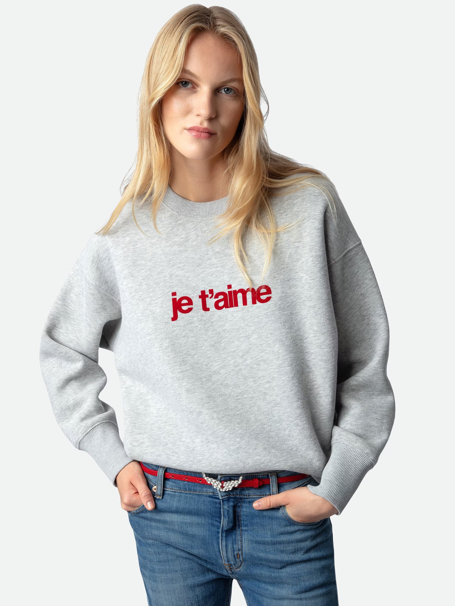 Sweatshirt Oscar Je T'aime sweatshirt gris femme
