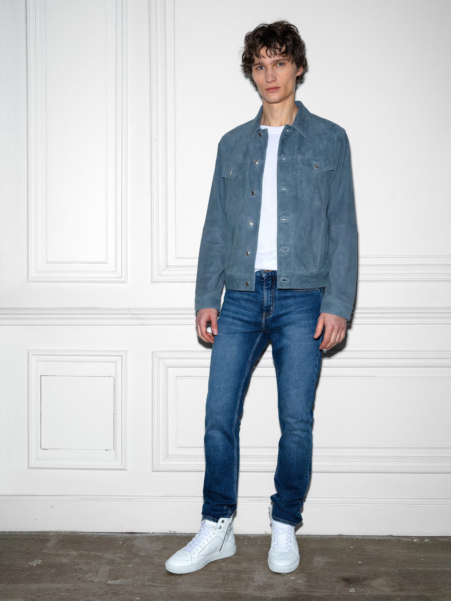 Blouson Base Suède blouson marine homme