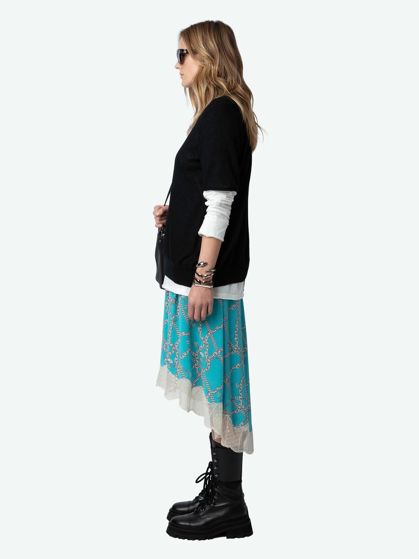 Jupe Joslin Soie jupe bleu femme