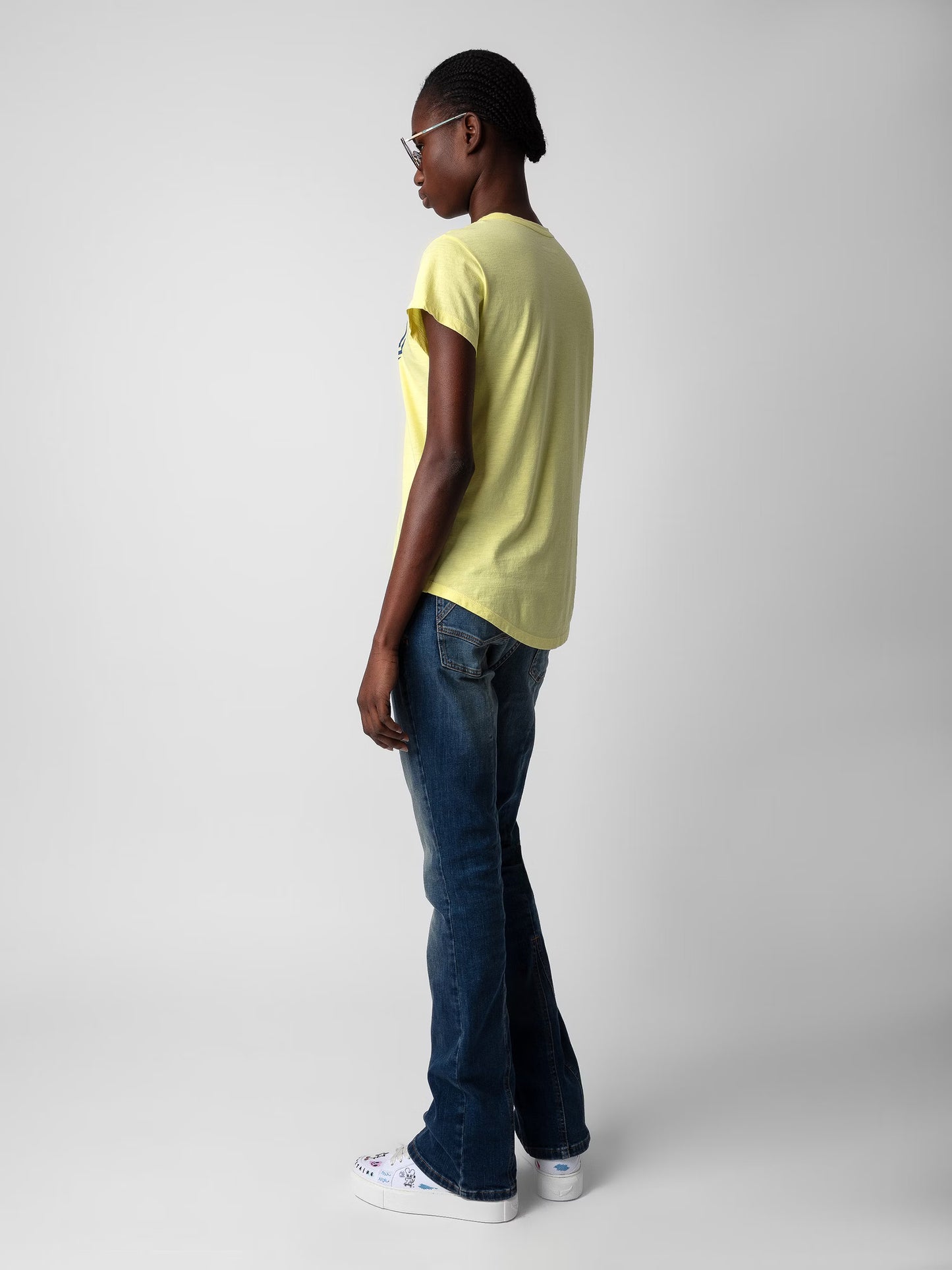 T-shirt Woop Peace & Love Wings t-shirt jaune femme