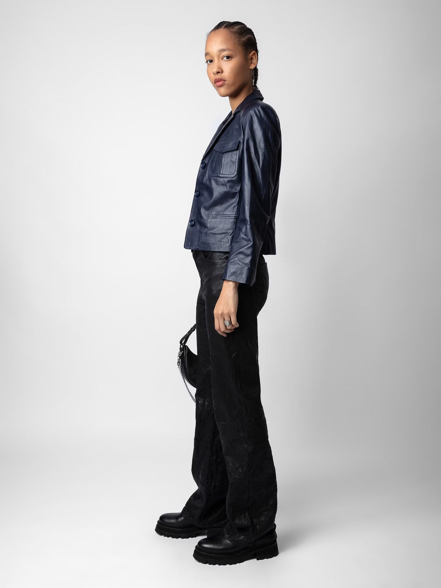 Blouson Liams Cuir blouson marine femme