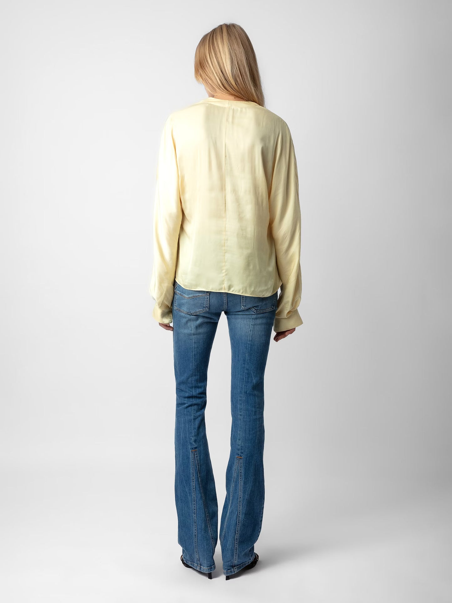 Blouse Tonastir Satin chemise jaune femme