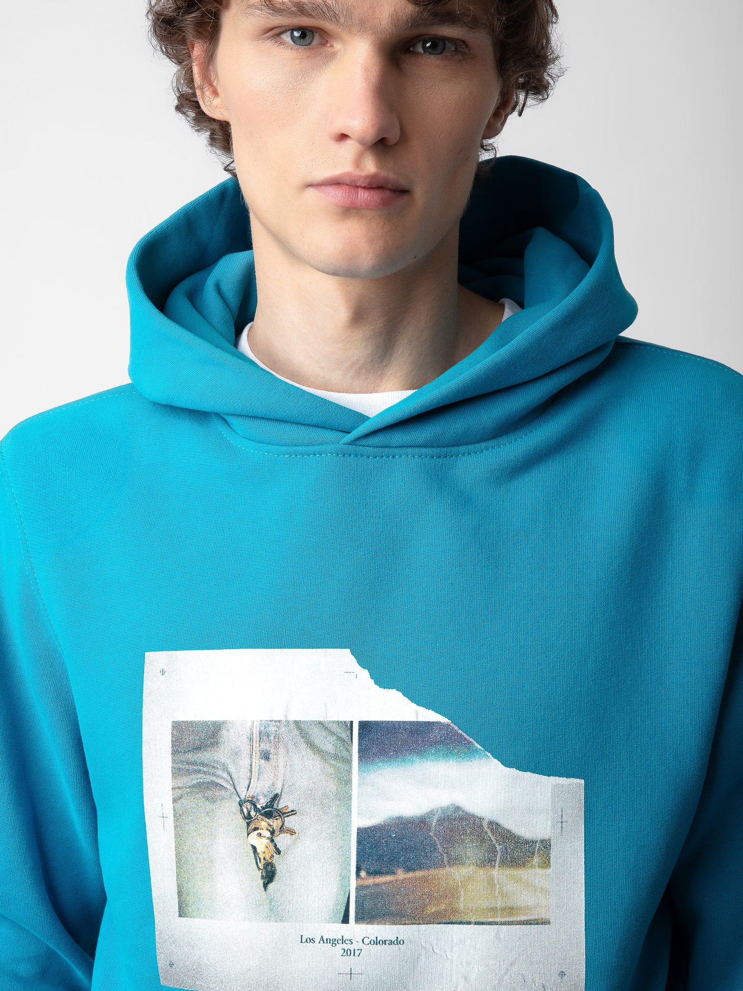 Sweatshirt Sanchi Photoprint sweatshirt bleu homme