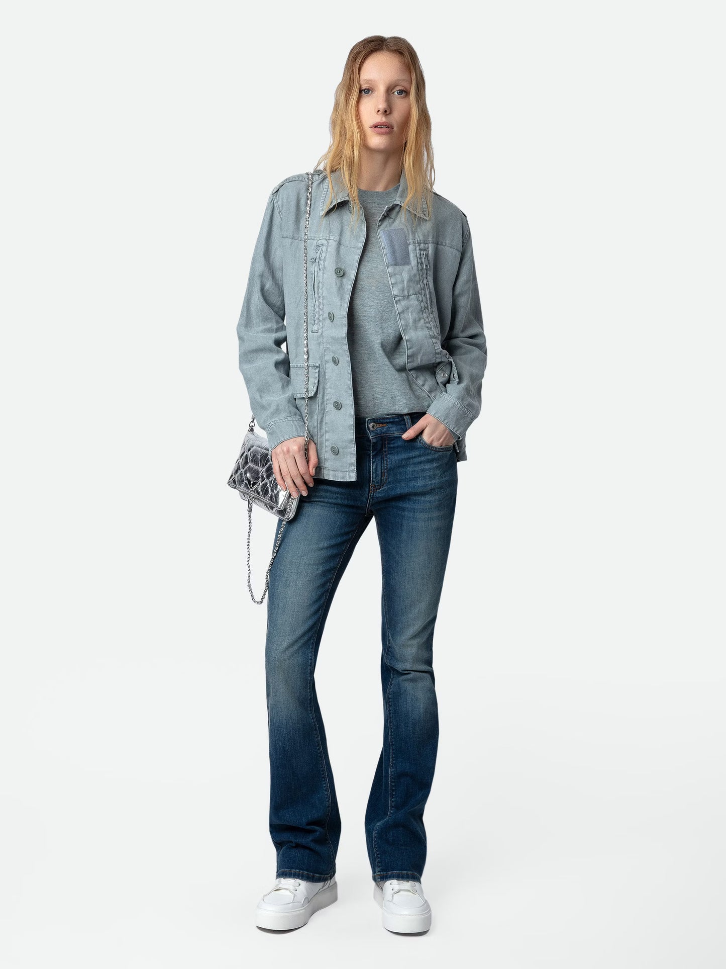 Veste Kid Lin blouson bleu femme