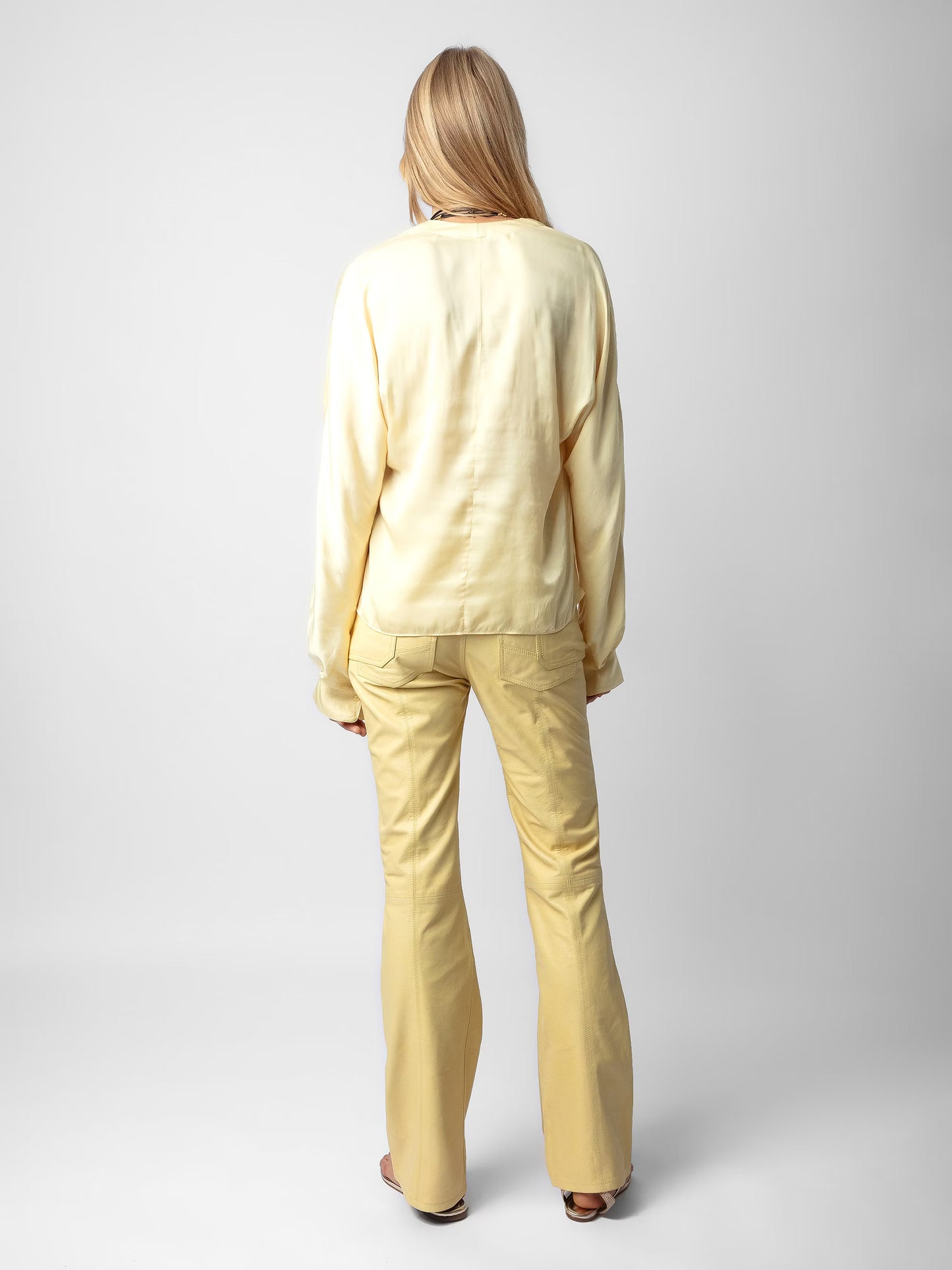 Blouse Tonastir Satin chemise jaune femme