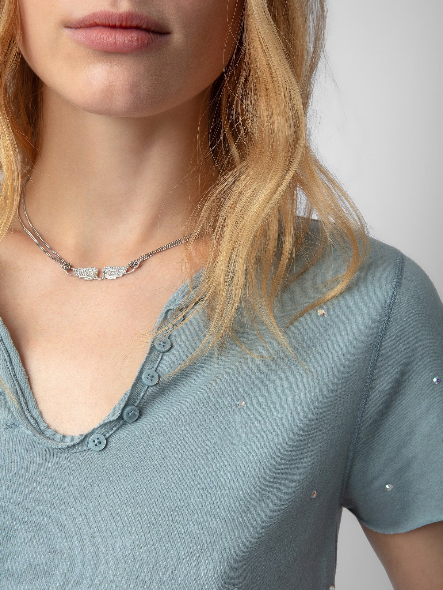 Tunisien Strass tunisien bleu femme
