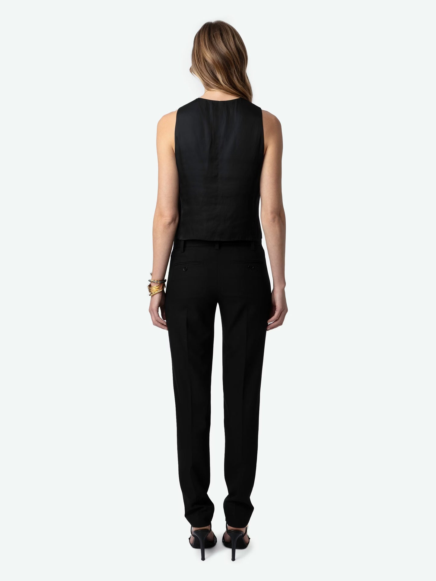 Top Emaux Satin haut noir femme