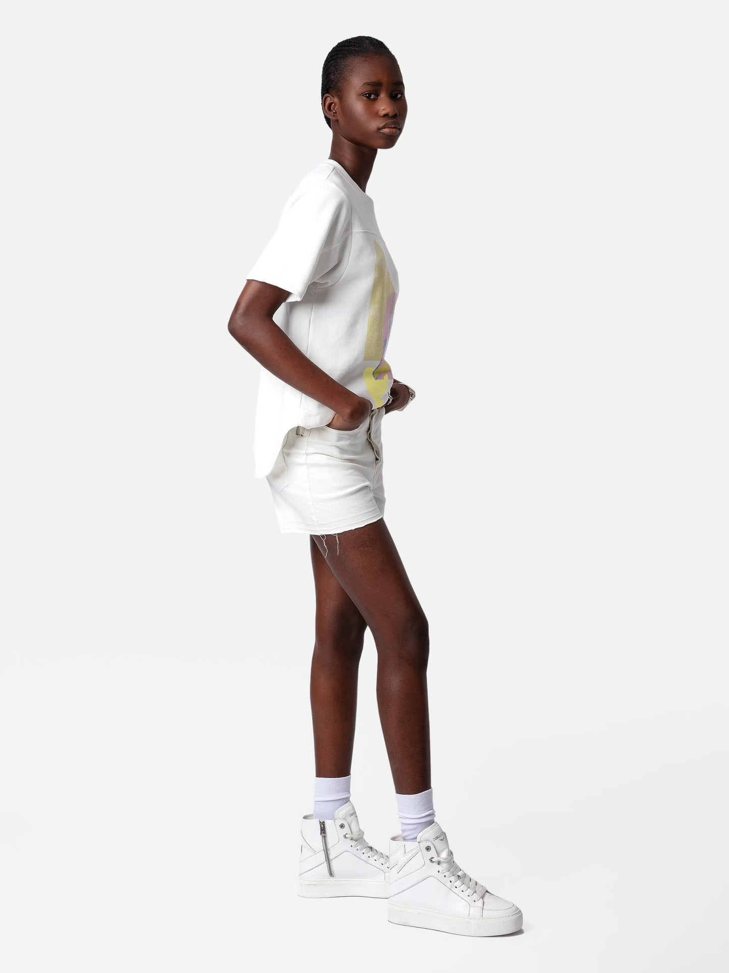 T-shirt Bow t-shirt blanc femme