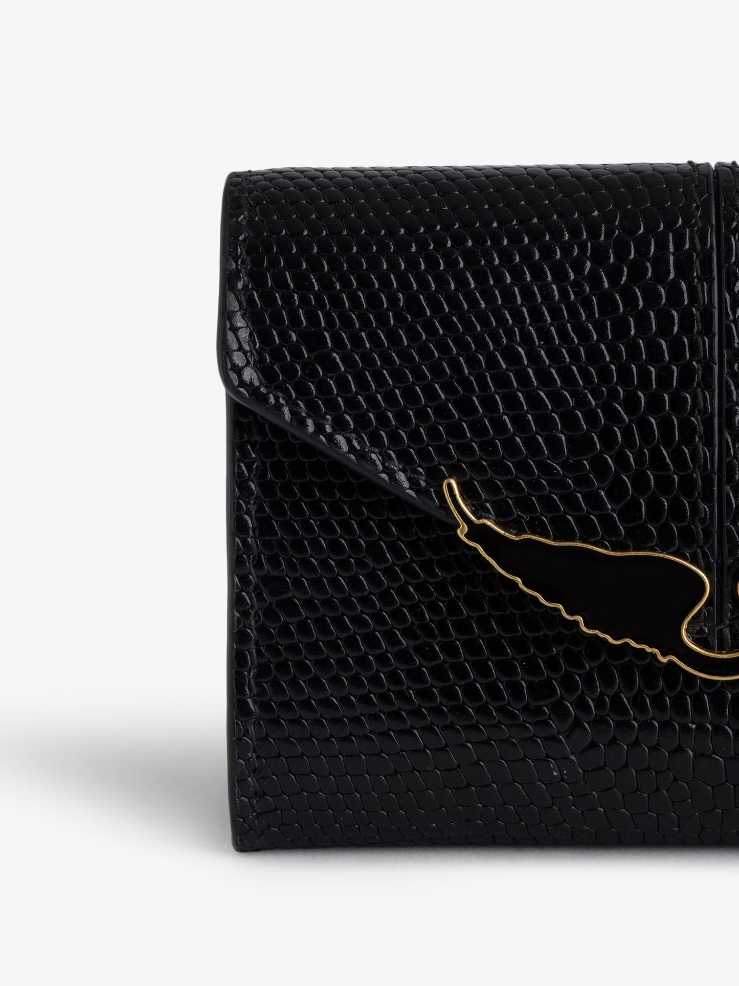 Portefeuille Borderline Embossé portefeuille noir femme