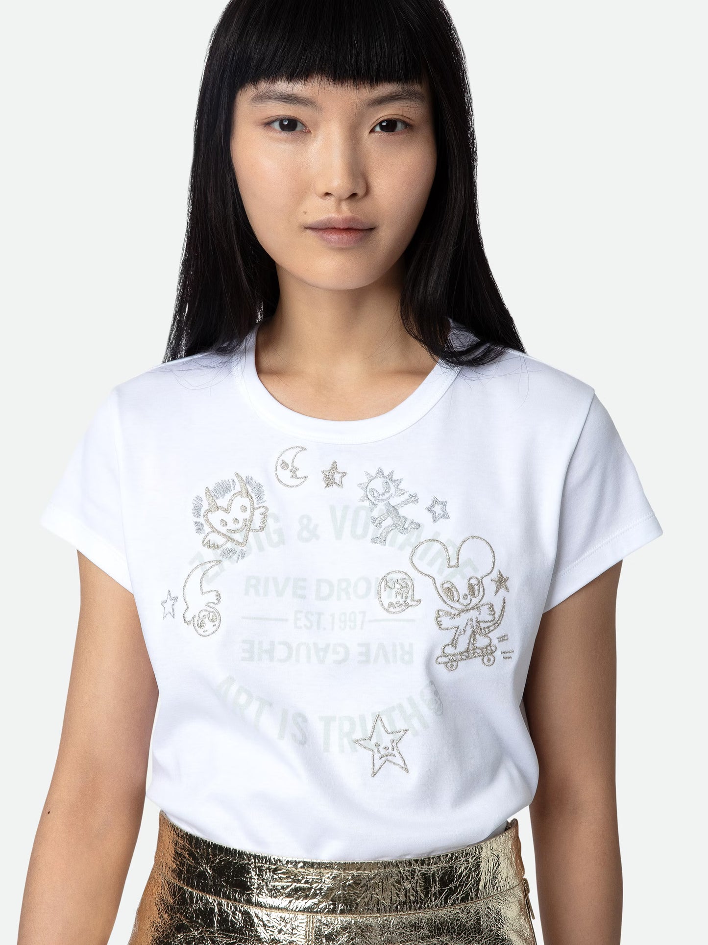 T-shirt Woop Blason t-shirt blanc femme