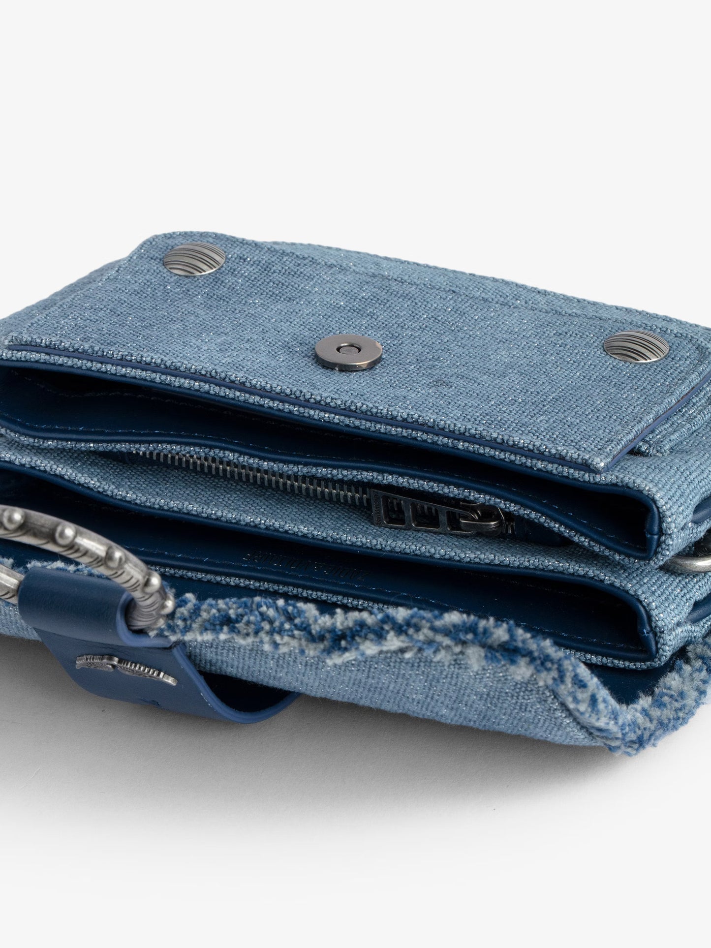 Sac Kate Wallet Denim Glitter mini sac bleu femme