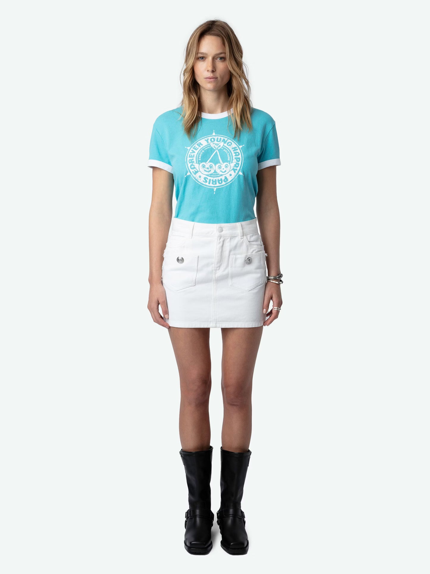 T-shirt Walk Blason t-shirt bleu femme