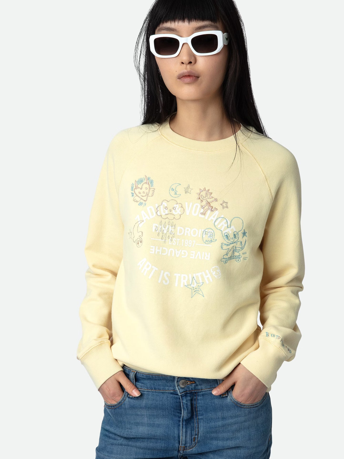 Sweatshirt Upper Blason sweatshirt jaune femme