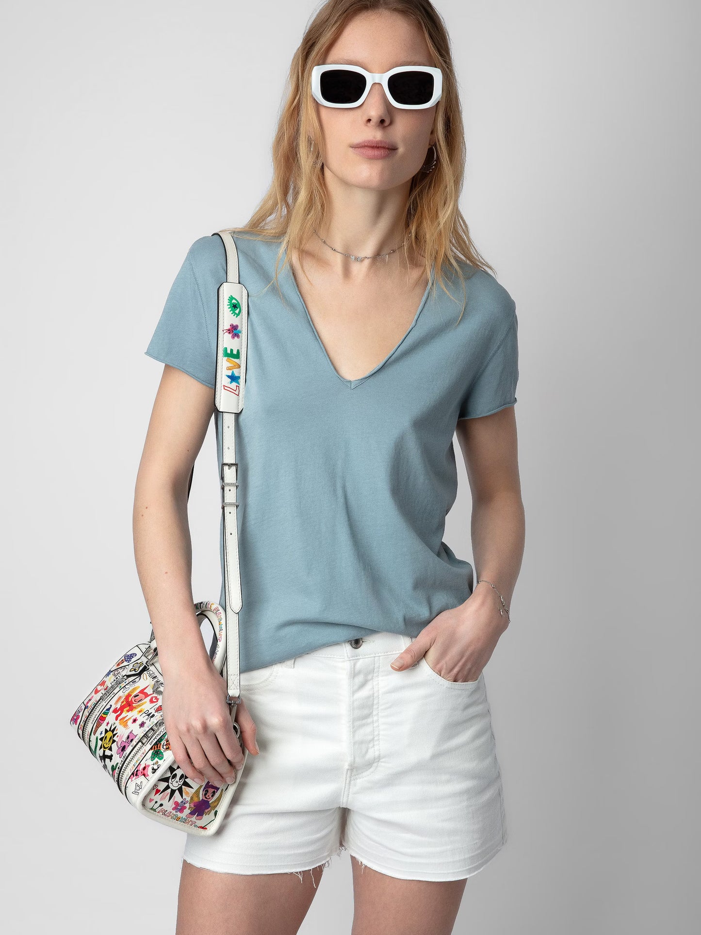 T-shirt Story Fishnet t-shirt bleu femme