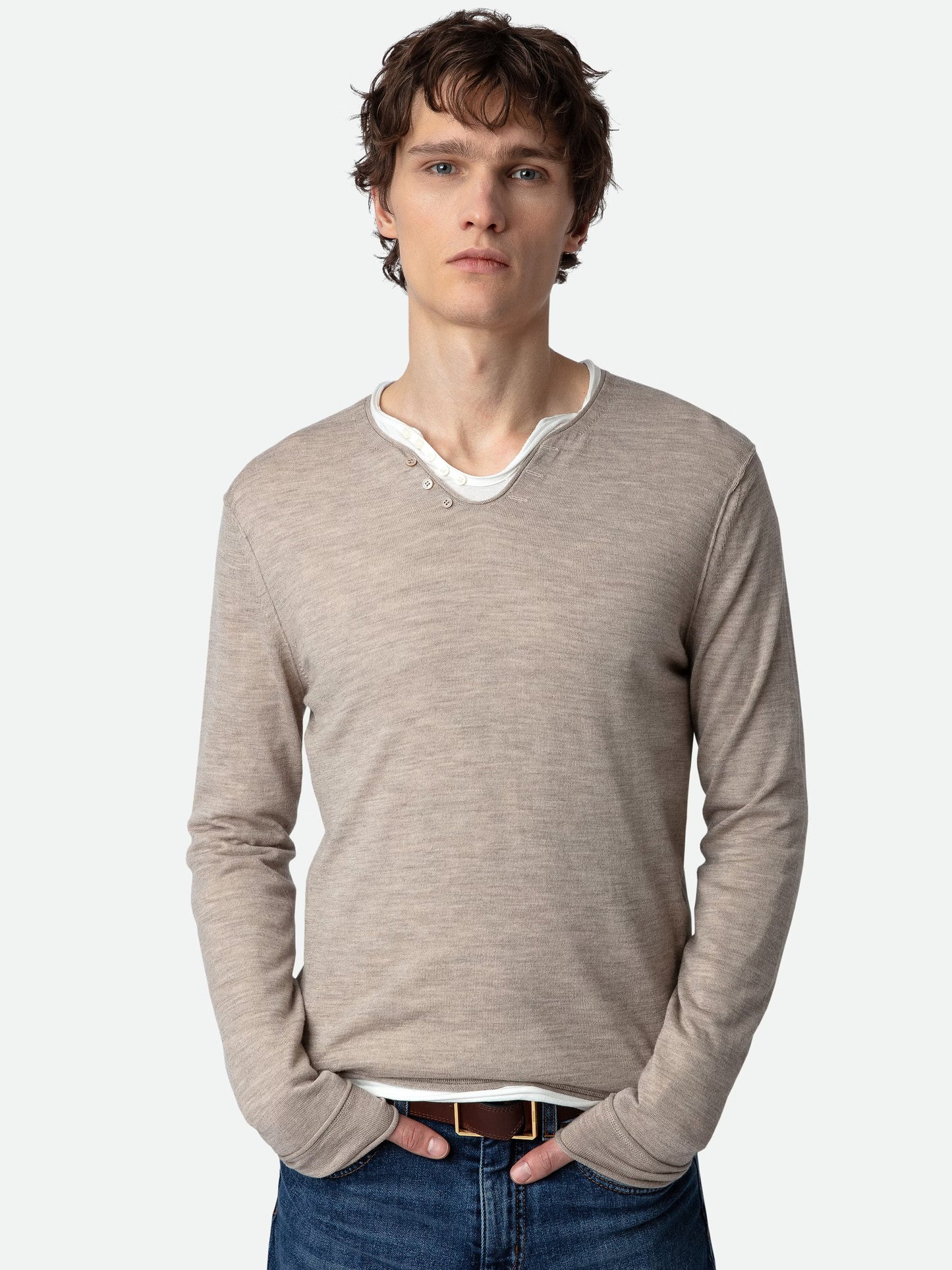 Pull Monastir pull beige homme