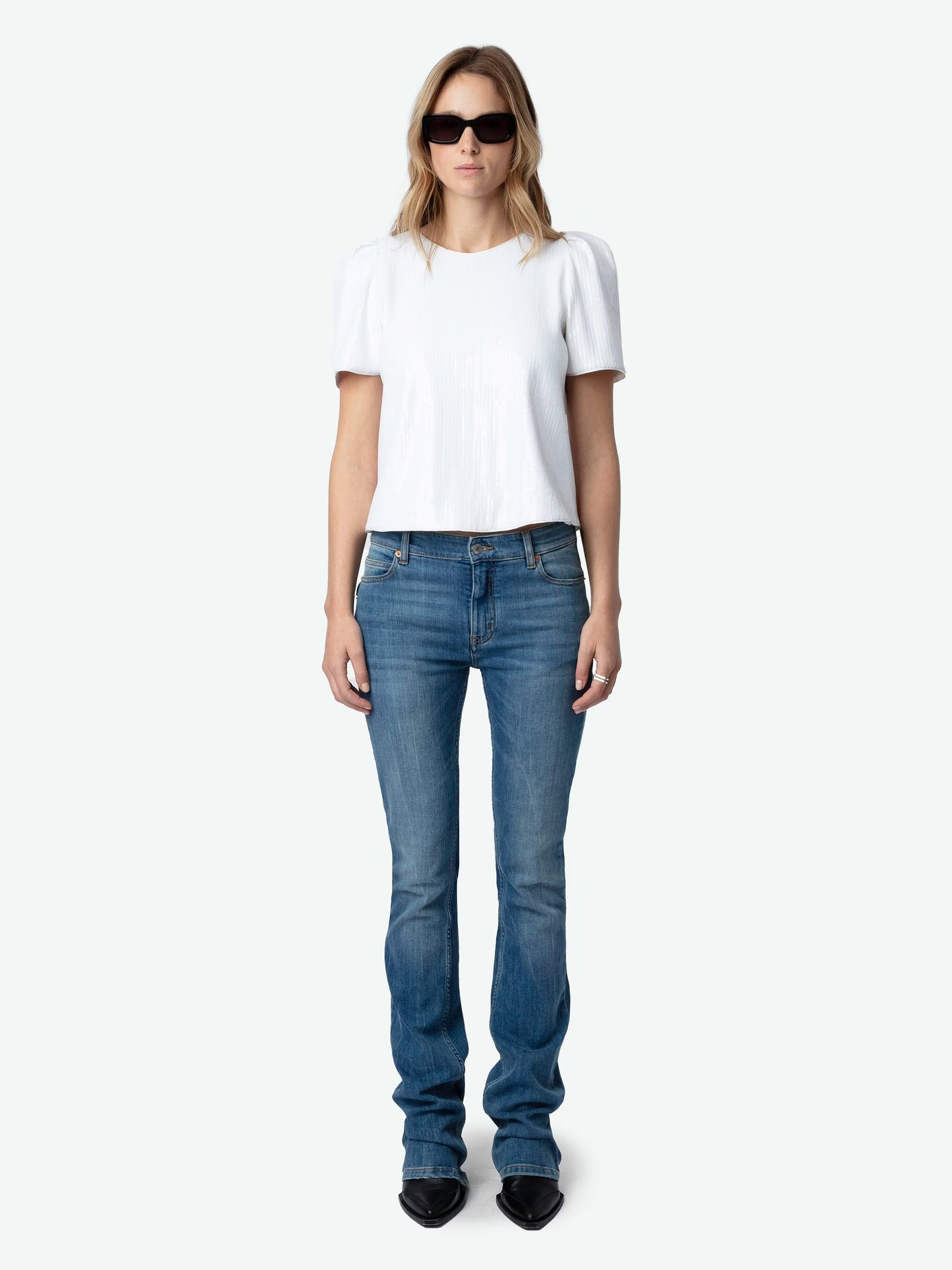 Top Tchao Sequins haut blanc femme