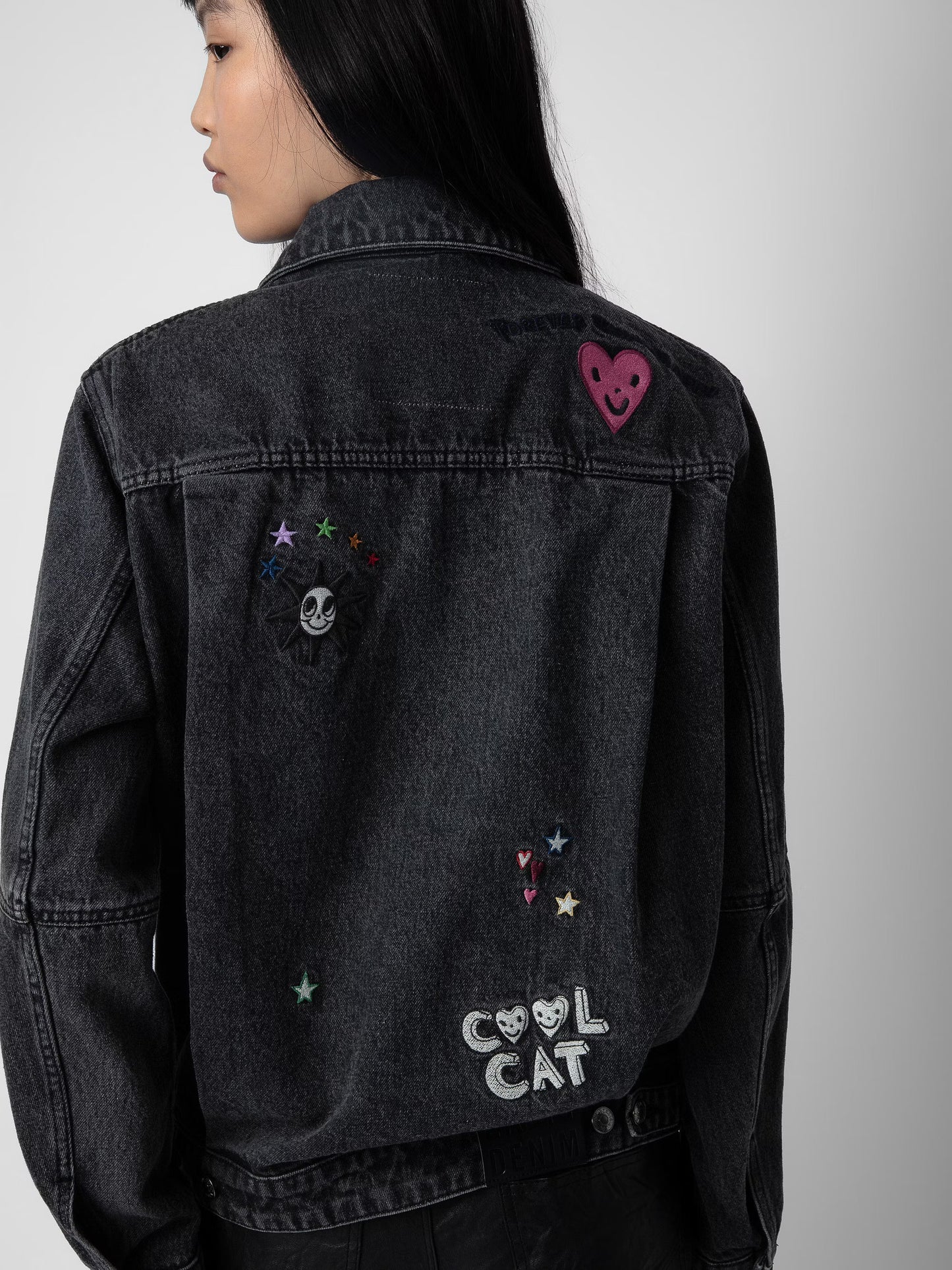 Veste Kasy Denim blouson gris femme