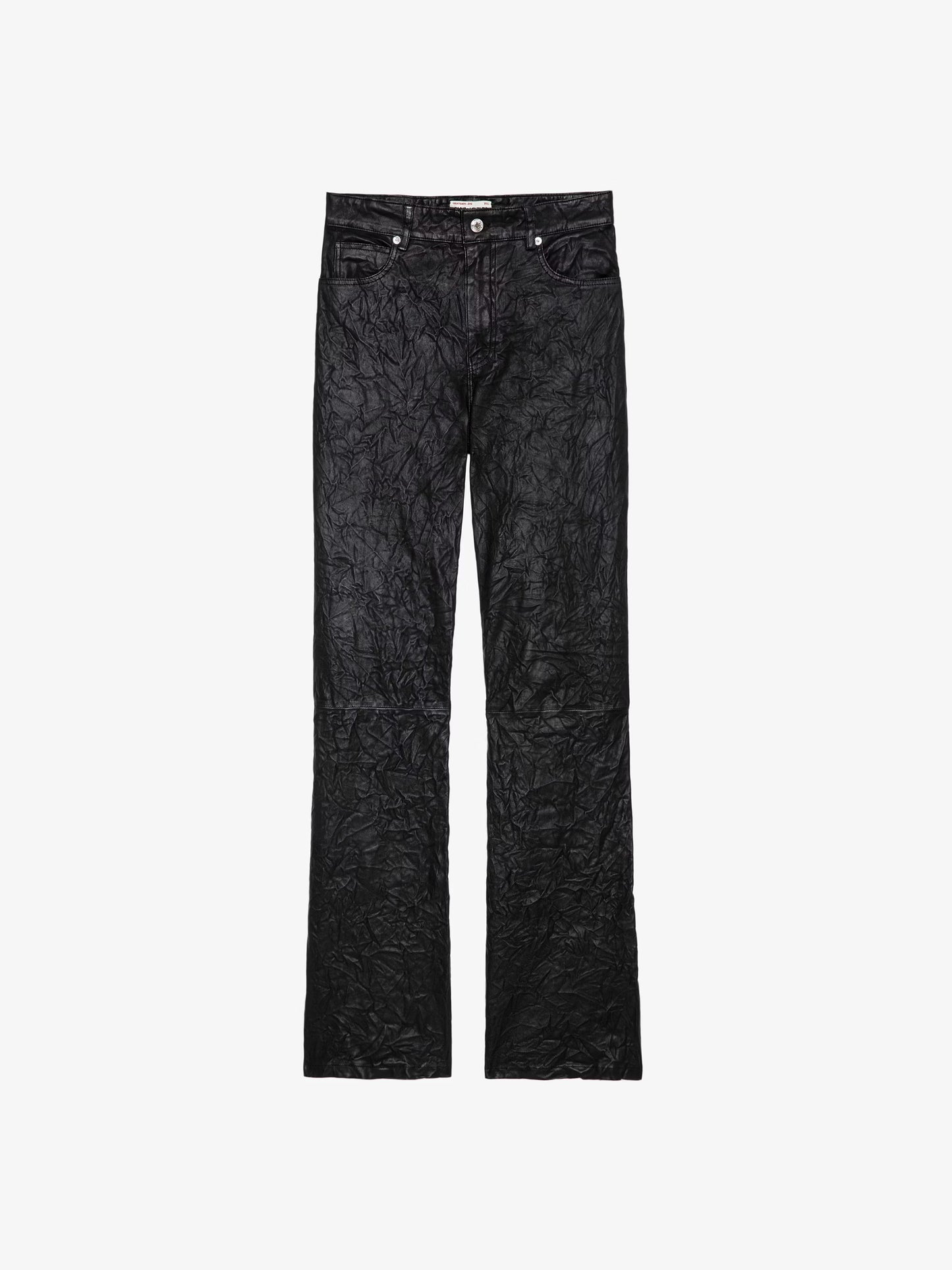 Pantalon Evy Cuir Froissé pantalon noir femme