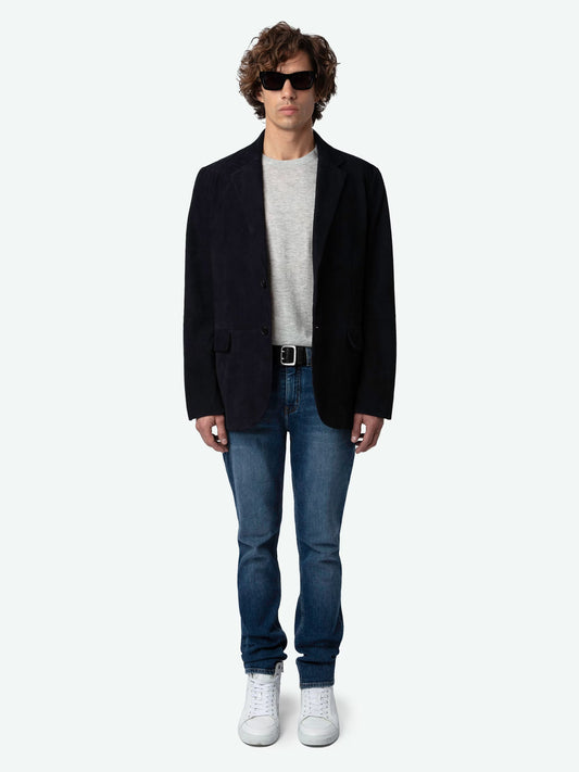Blazer Valfried Suédé blazer bleu homme