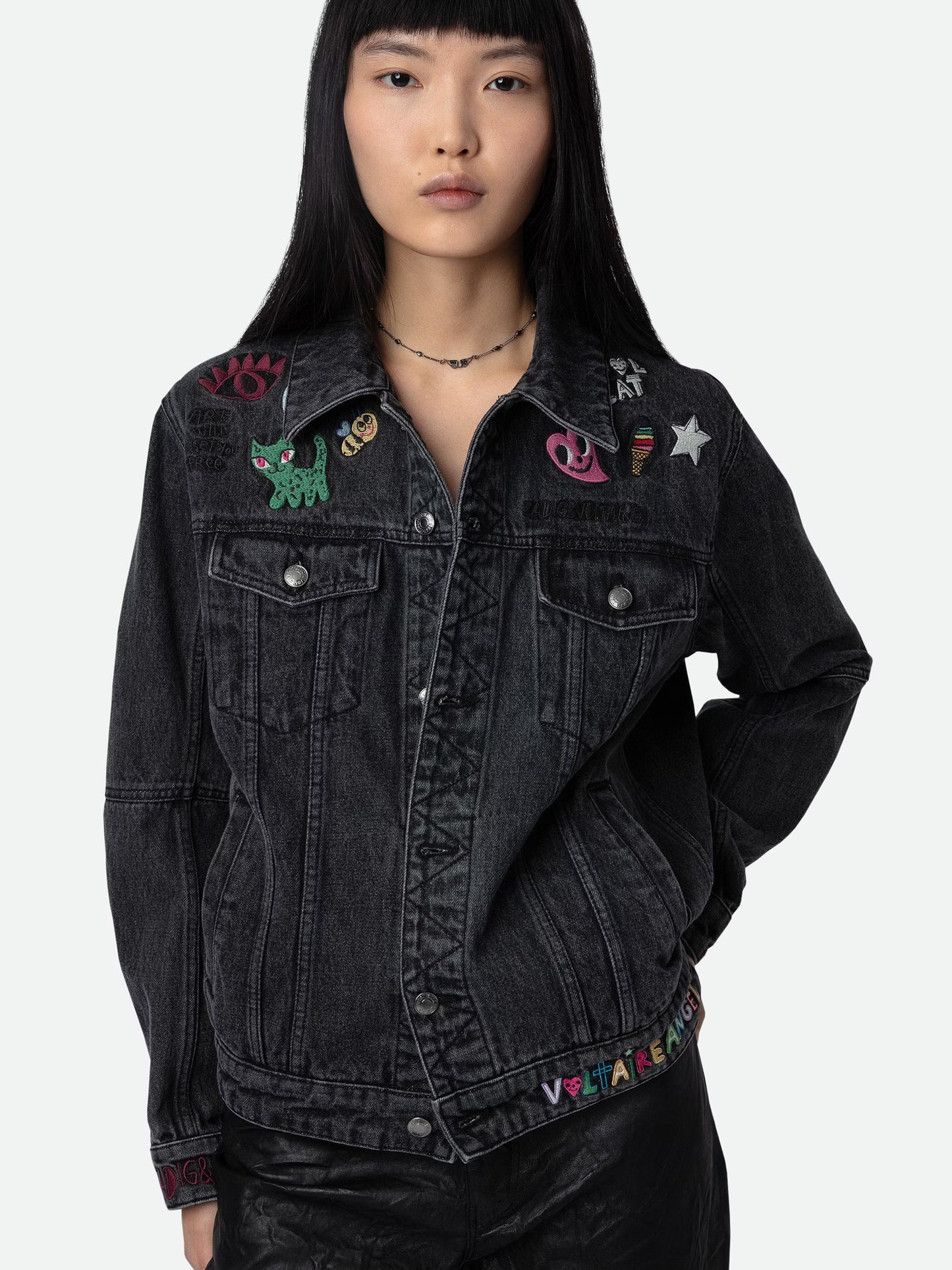 Veste Kasy Denim blouson gris femme